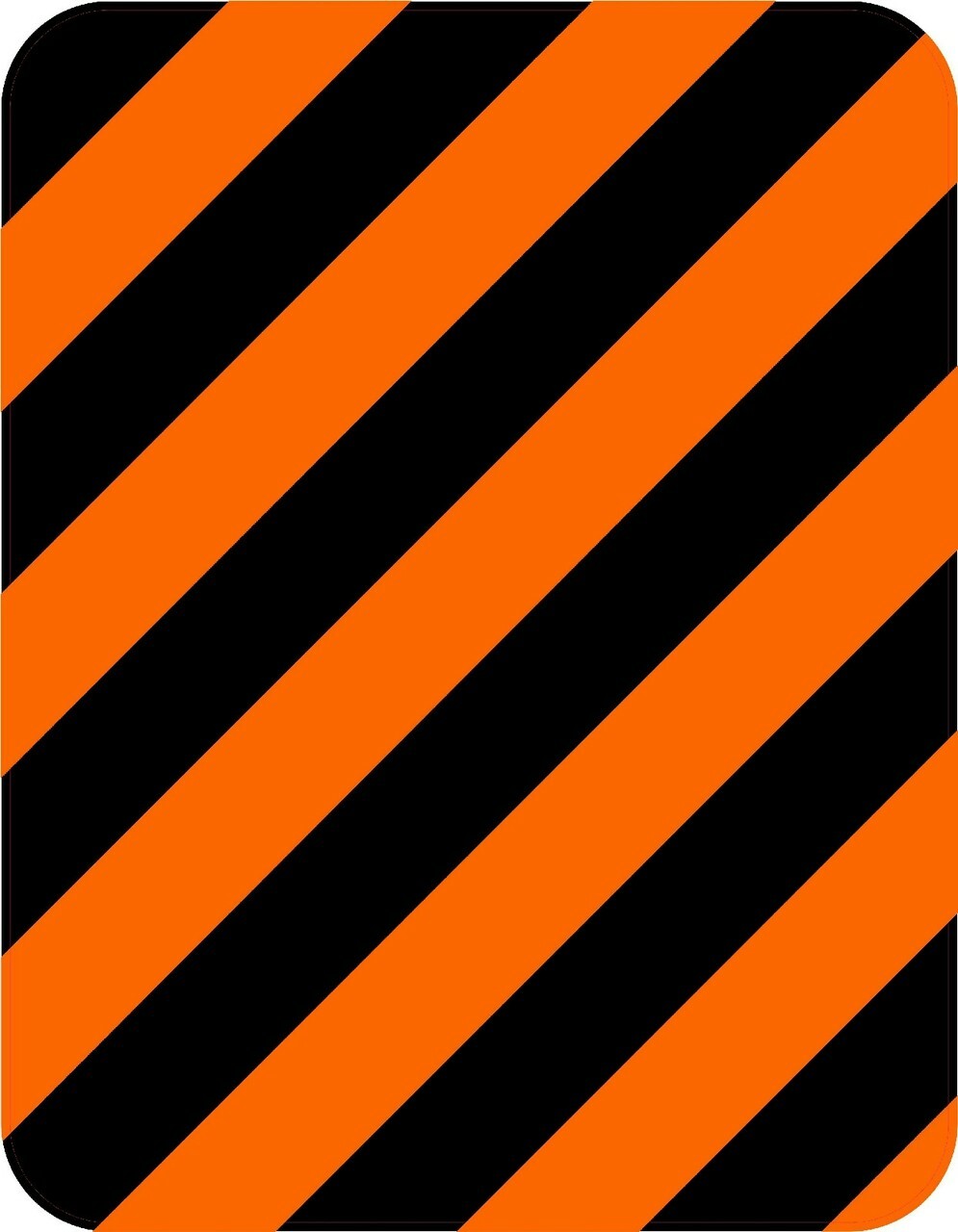 13.5in x 13.5in Orange and Black Caution Stripes Vinyl Sticker Car Bumper Decal
