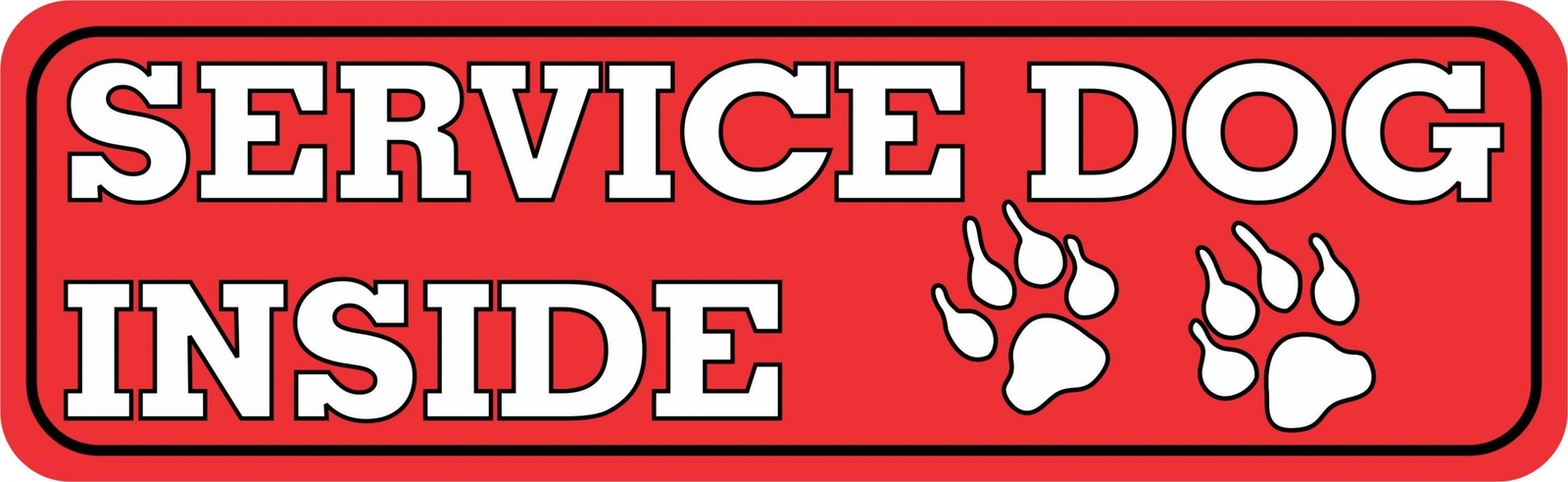 10in x 3in Service Dog Inside Vinyl Sticker Car Truck Vehicle Bumper Decal
