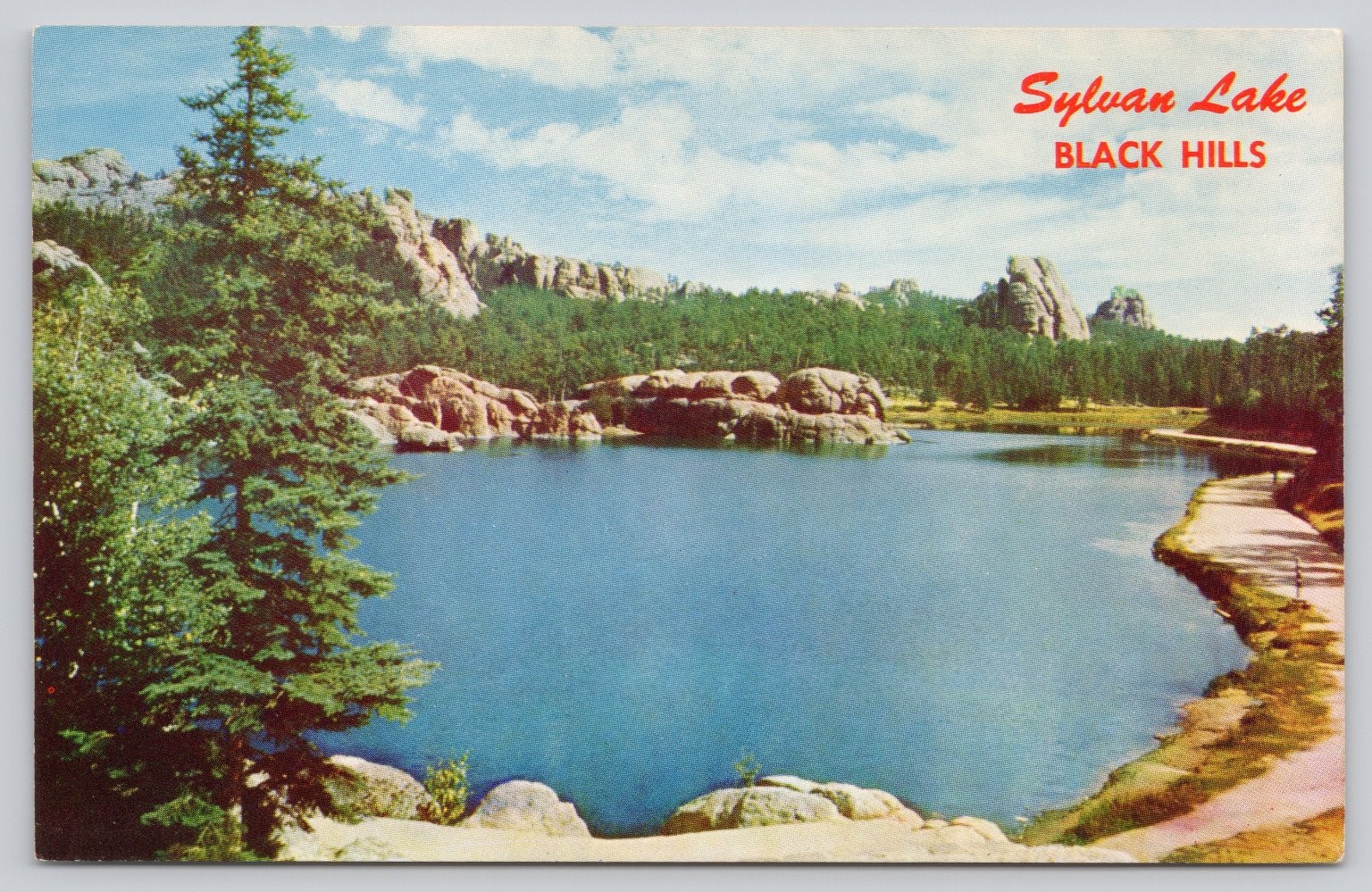 Sylvan Lake Black Hills South Dakota Photochrome Postcard 1939-Now