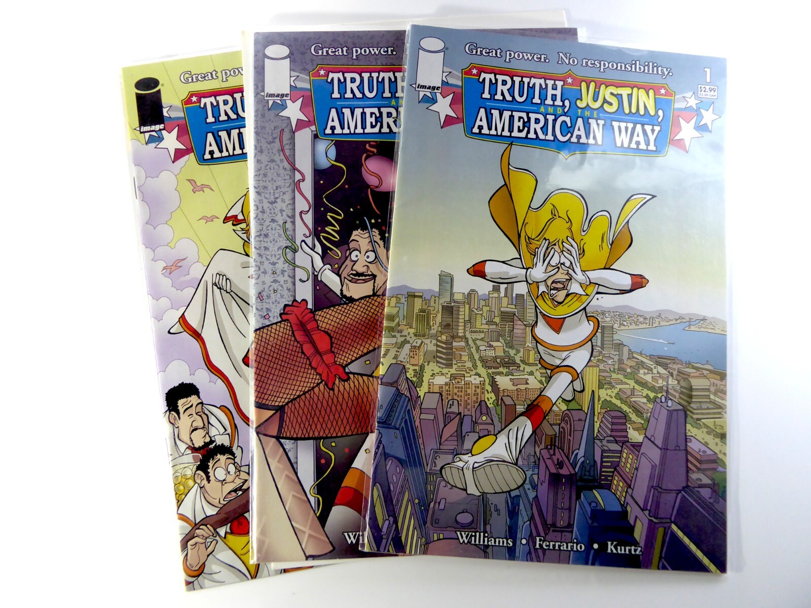 Image TRUTH, JUSTIN, AND THE AMERICAN WAY VF TO NM #1 2 5 BAGS ONLY Ships FREE!