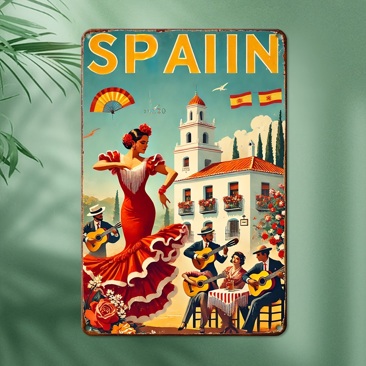 Vibrant Wall Inspired by Spain, Measuring Tin Metal Signs Home Décor Andalusian