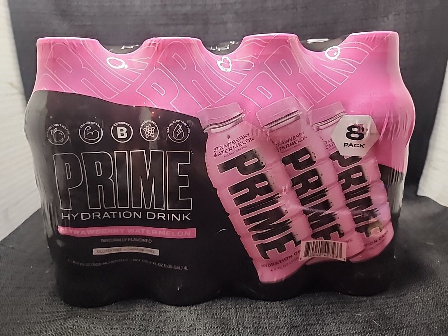 PRIME HYDRATION DRINK STRAWBERRY WATERMELON 8 PACK OF 16.9 FL OZ BOTTLES