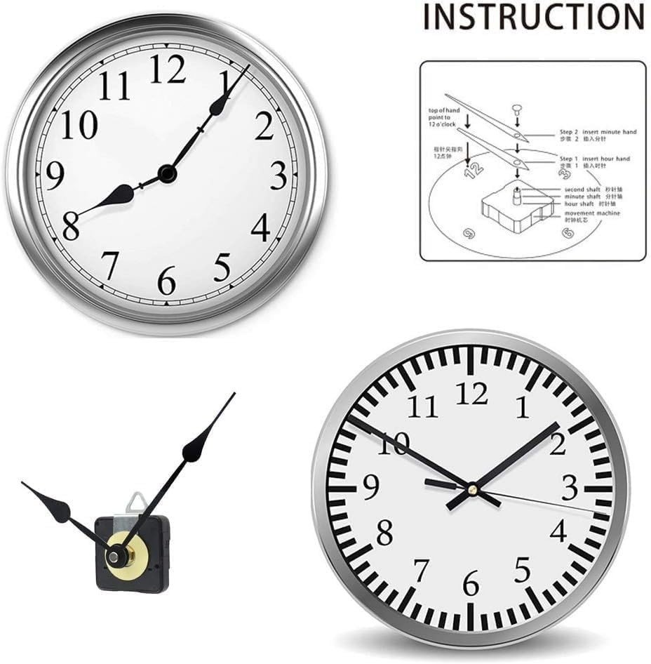 Versatile 12mm Clock Repair Kit with Silent Movement and Hands Included