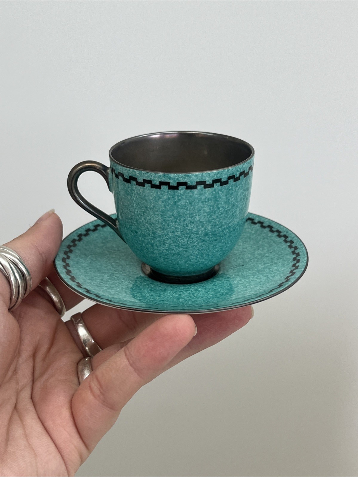 Antique Royal Worcester Coffee Cup Saucer Set