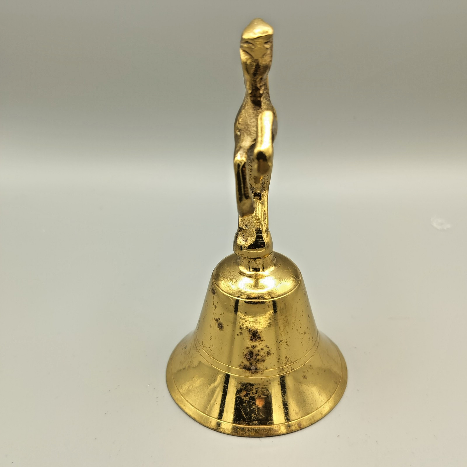 Vintage Solid Brass Rearing Pegasus Winged Horse Handbell 4.75″