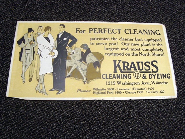 Circa 1930s Krauss Cleaning & Dyeing Trolley Sign