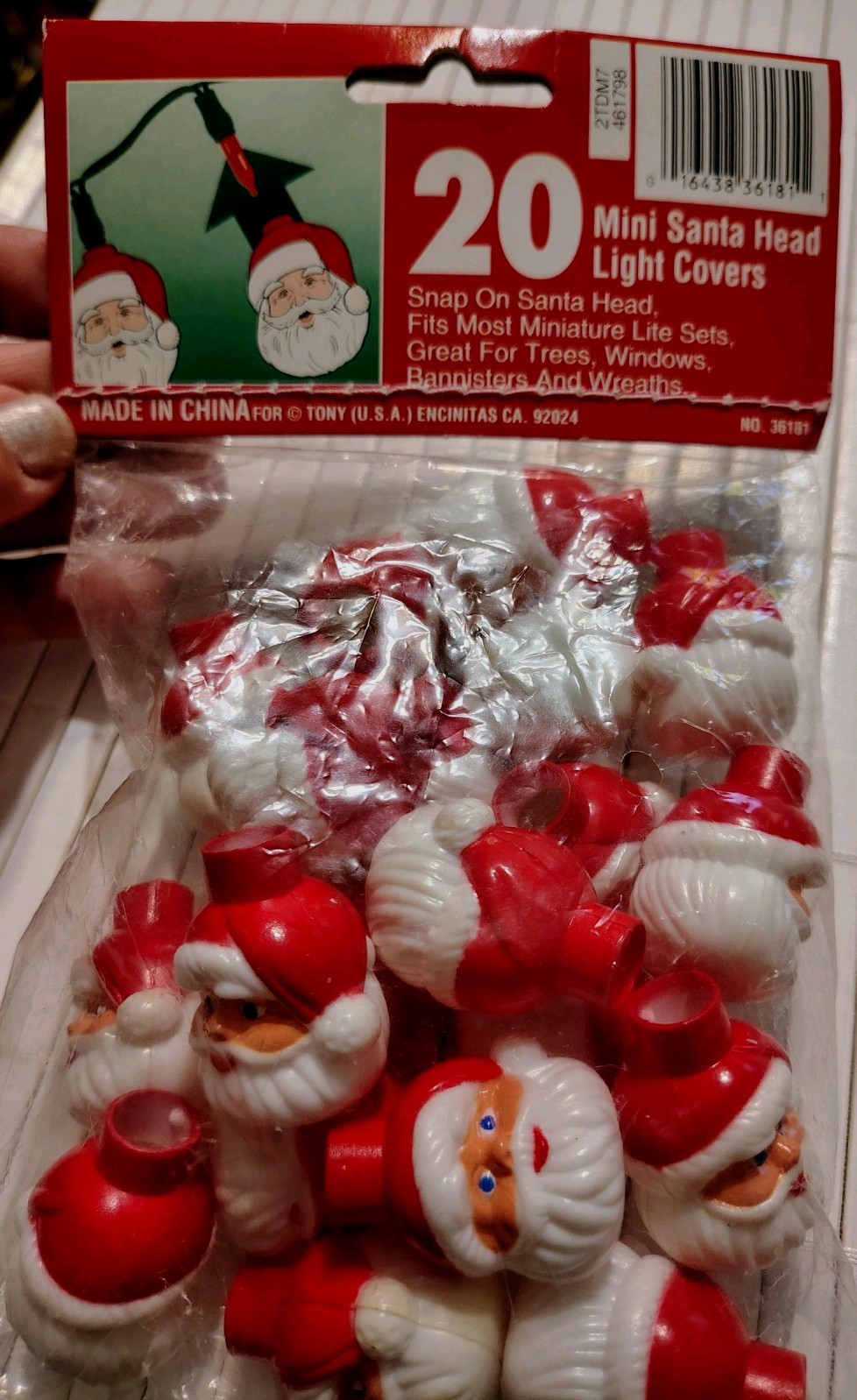 Mini Santa Head Light Covers 30 Count as shown