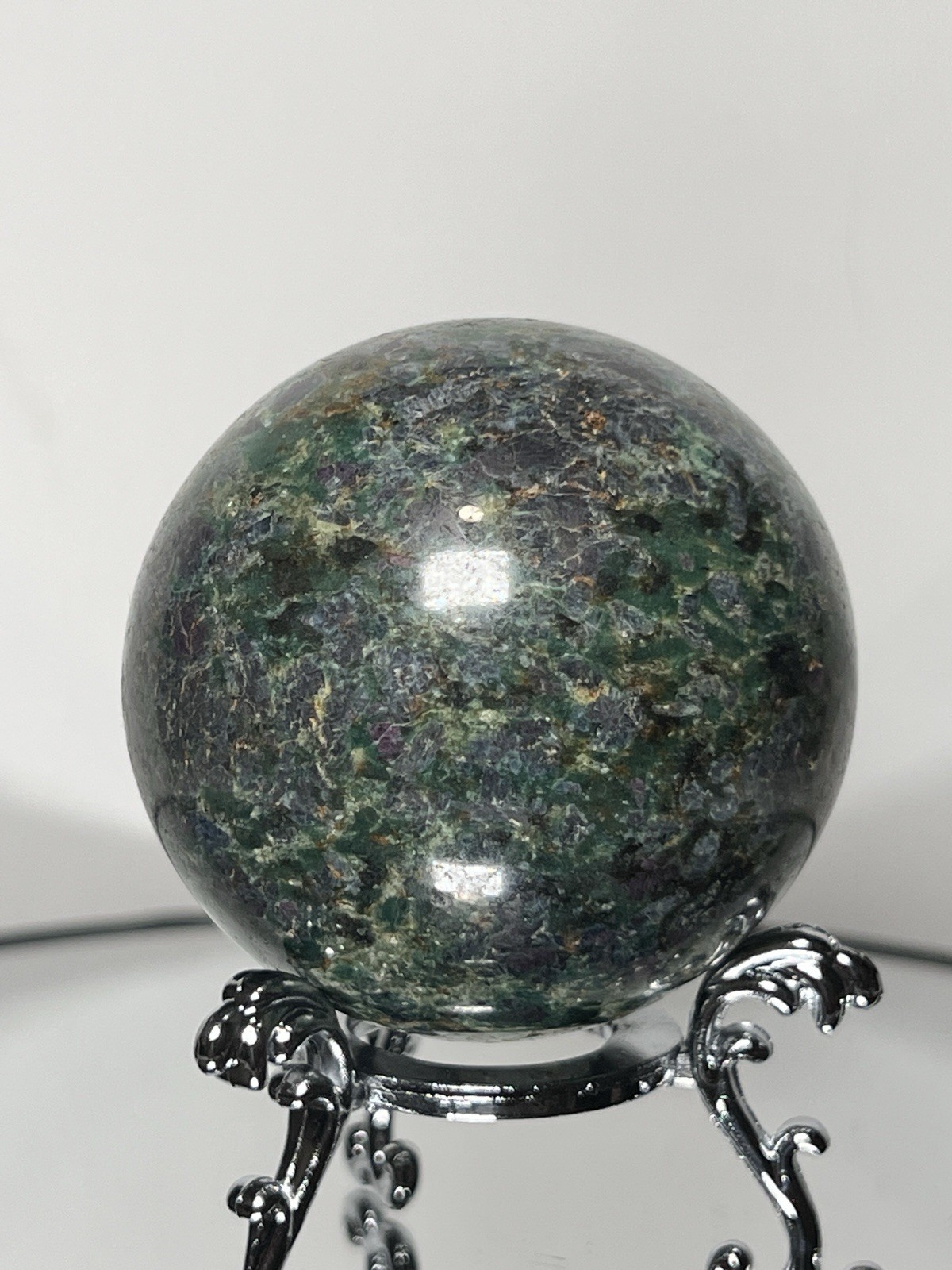 Ruby Fuschite UV Reactive Sphere w/holder – 54mm