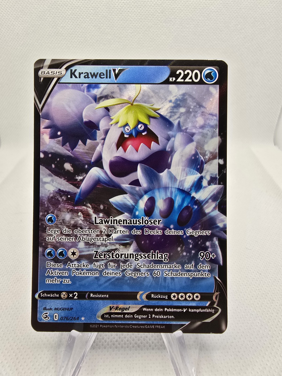 Pokemon Card I Krawell V 076/264 I Fusion Strike I German I EXC