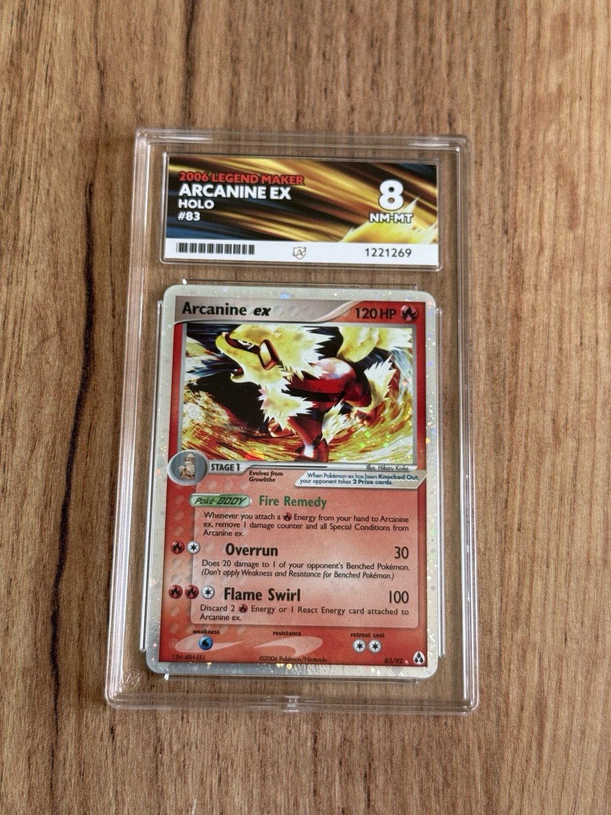 Arcanine EX 2006 Legend Maker ACE 8 Pokemon TCG Card 83/92