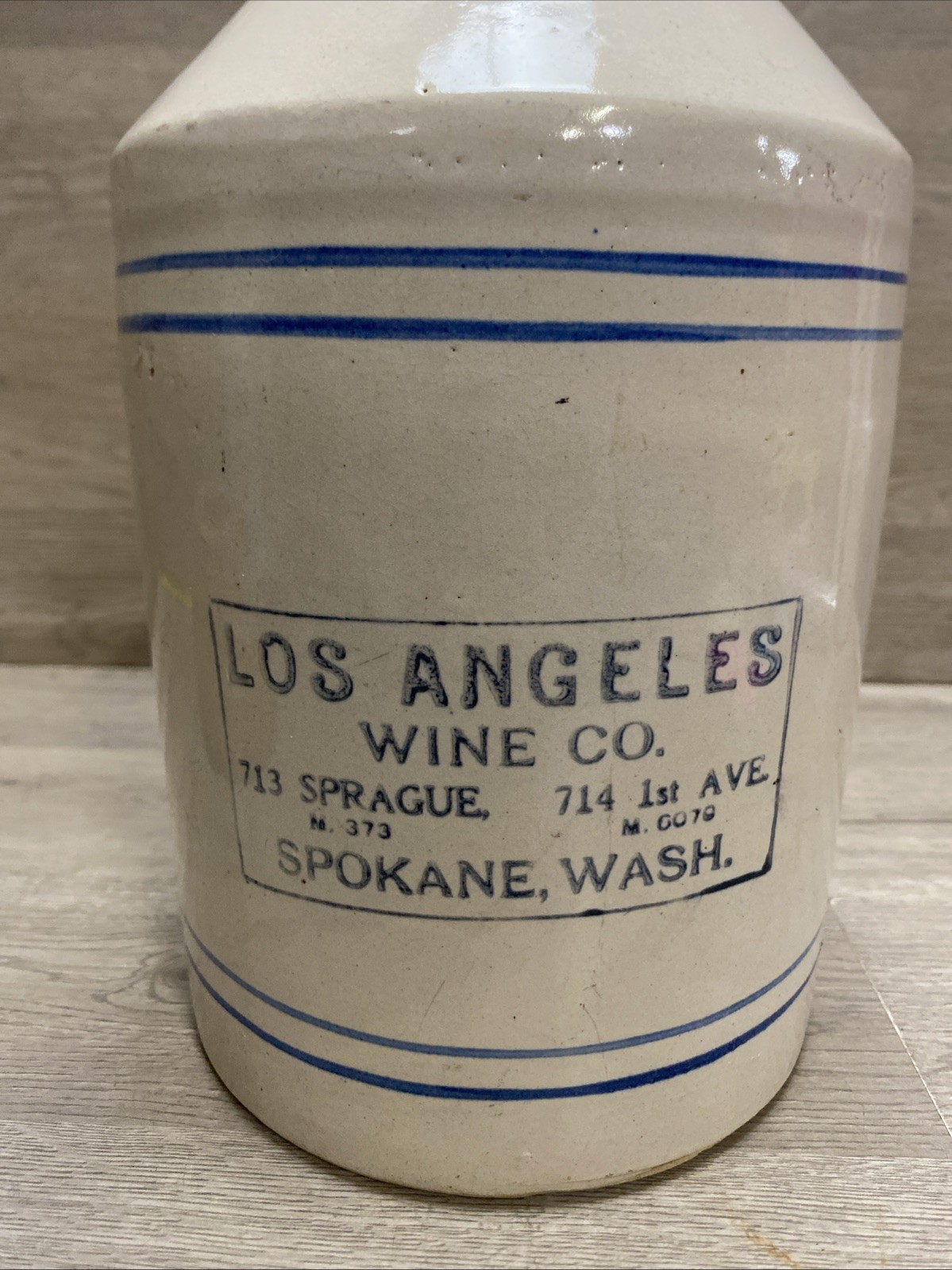 RARE RED WING LA WINE CO SPOKANE WA 1 GAL STONEWARE ADVERTISING JUG CROCK