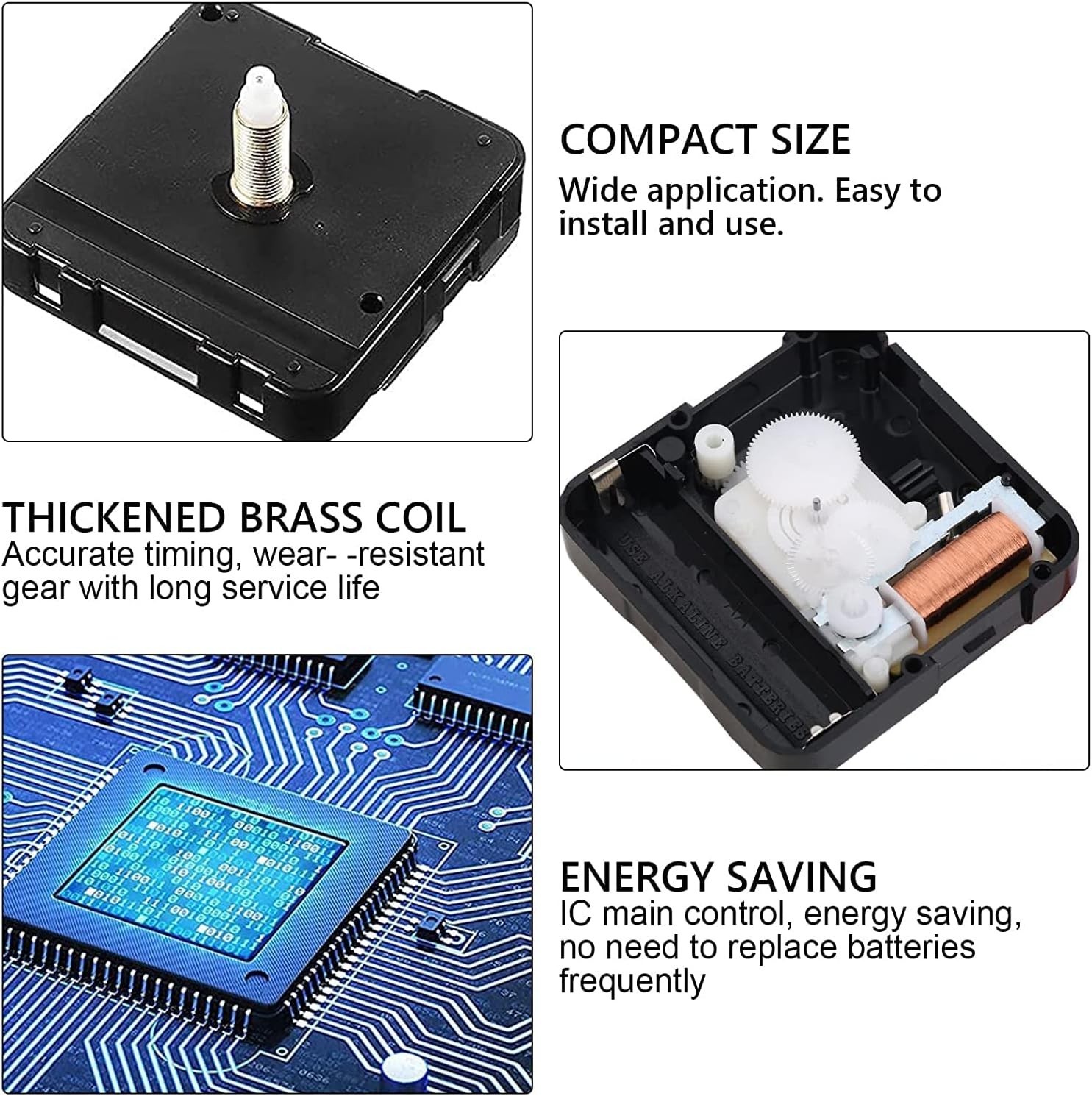 High-Quality Quartz Clock Mechanism Set with 5 Hands – No Batteries Included