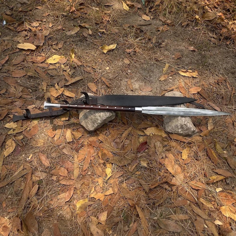 Custom Handmade Steel Blade Viking Spear Sword | Hunting Sword Camping