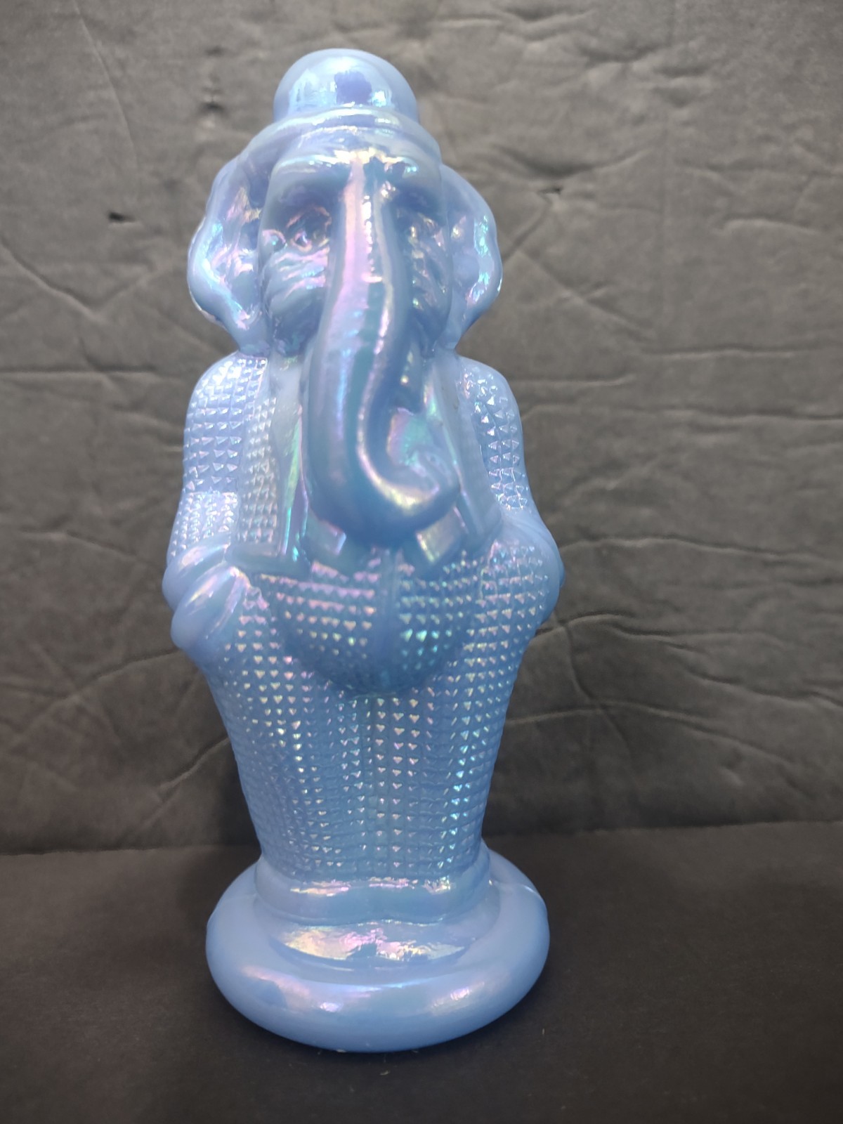 Vtg Summit Art Glass Russ Vogelsong Novelty Elephant Danny #11 Blue Carnival