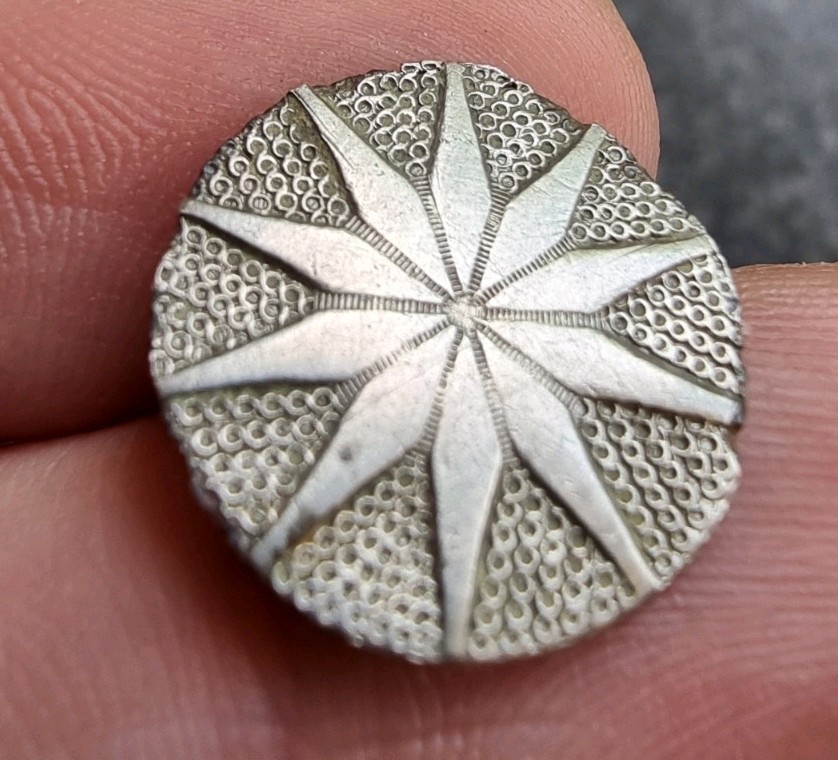 Georgian Button 10 Pointed Star Silver Plate 18th Century Detecting Find Antique
