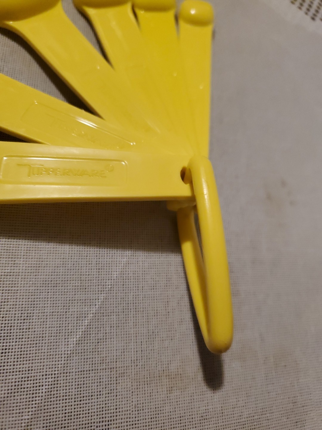 VTG Tupperware D Style Measuring Spoons Yellow Set 6 Dual Measure 1272 4 Tsp