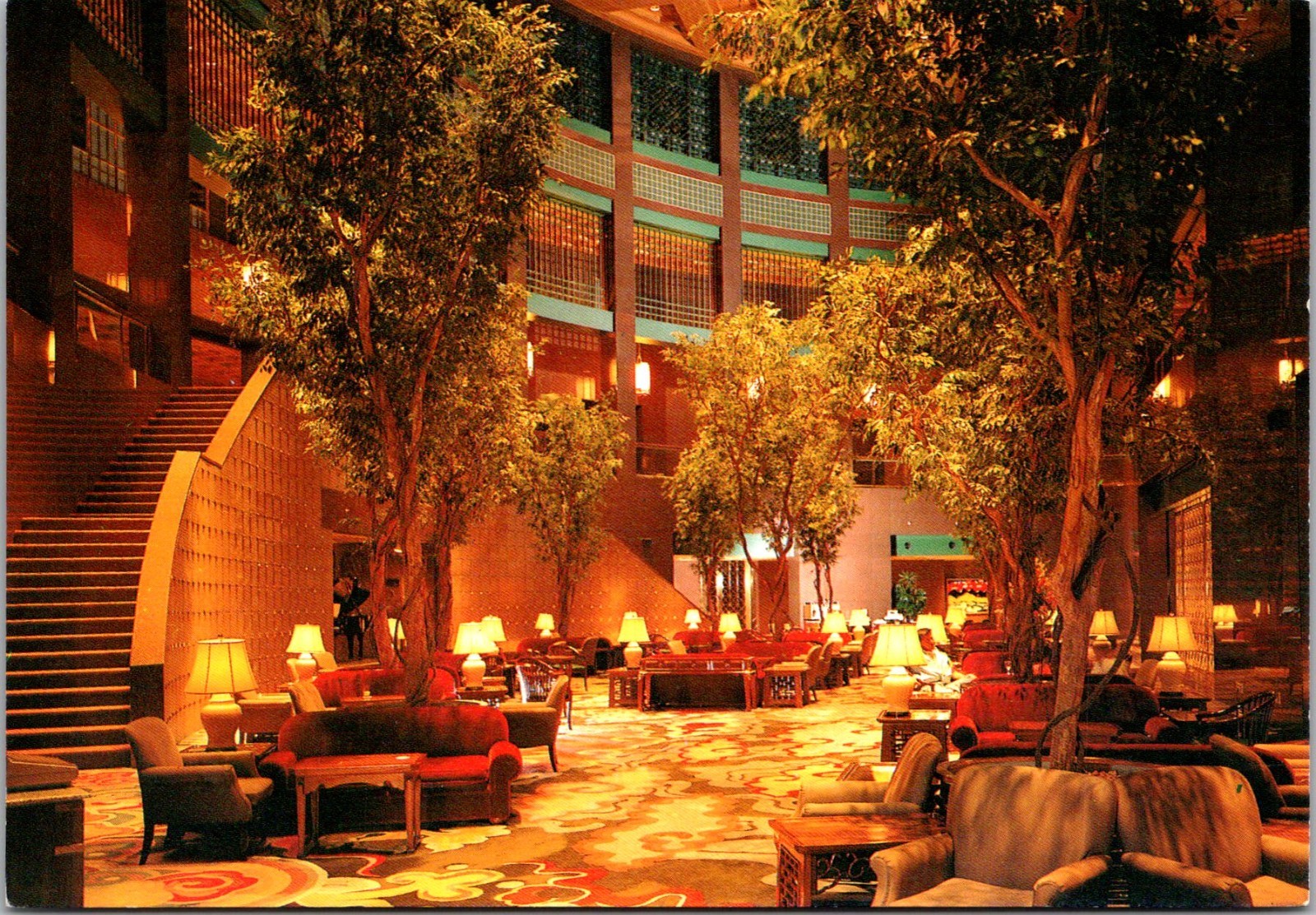 Seoul South Korea Hotel Inter Continental Interior Lounge Young Dong Postcard