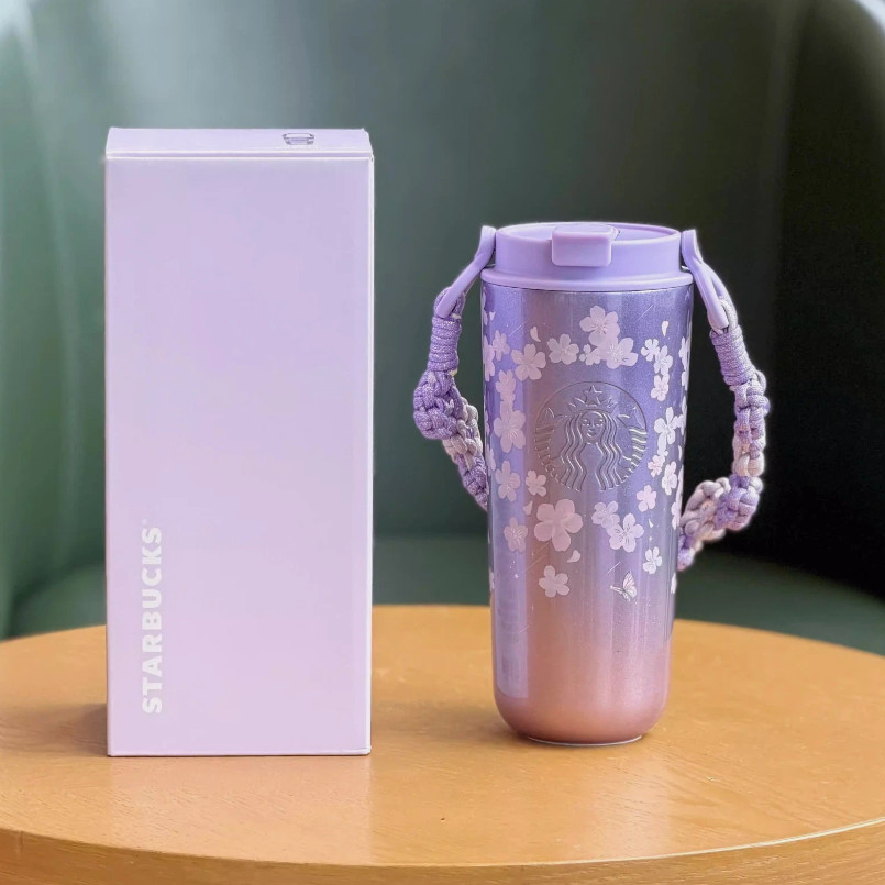 【NEW】Starbucks 2026 China Twilight Sakura Pink Purple Thermos Cup Beautiful Cups
