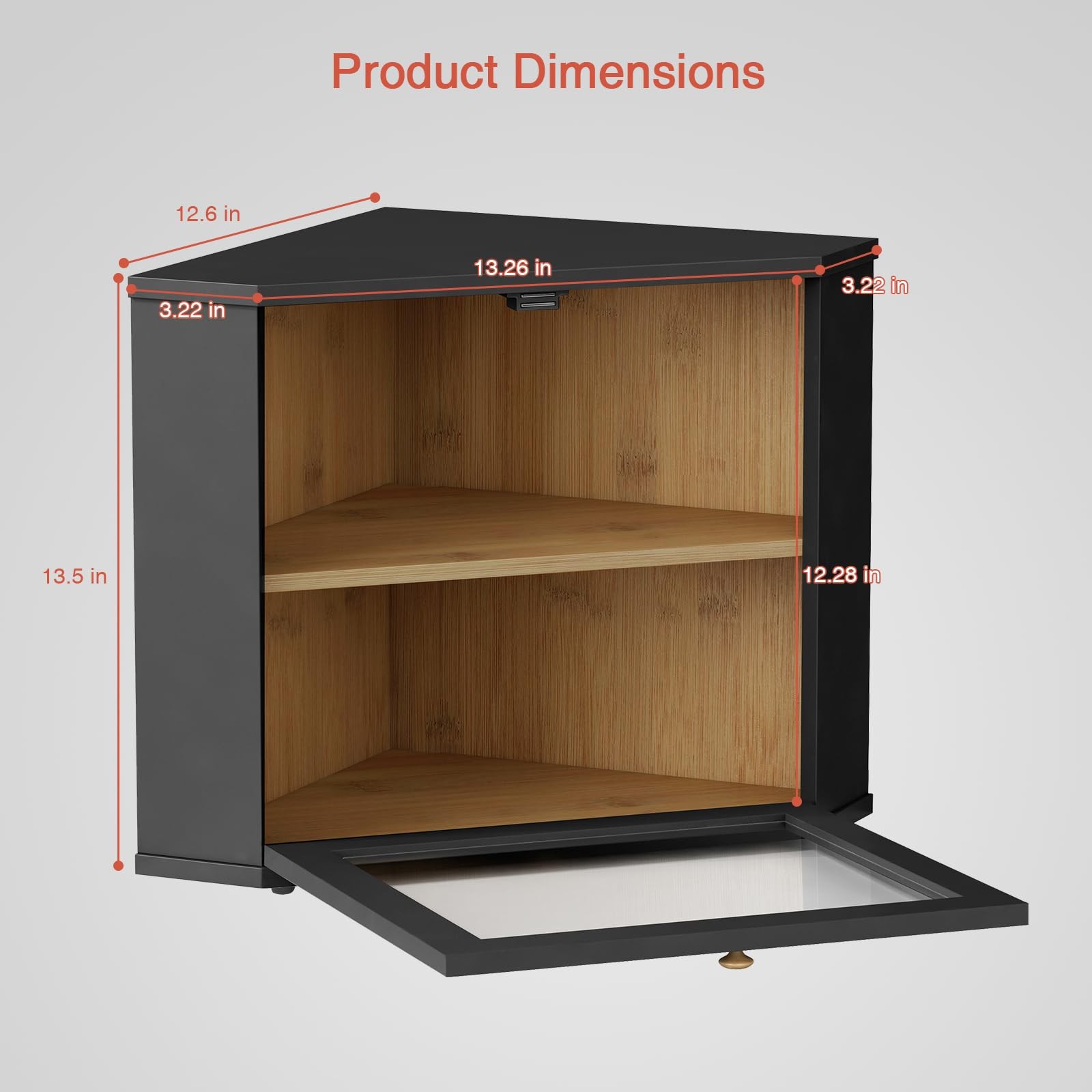 Corner Bread Box for Kitchen Countertop, Black Bread Storage Container for Ho…
