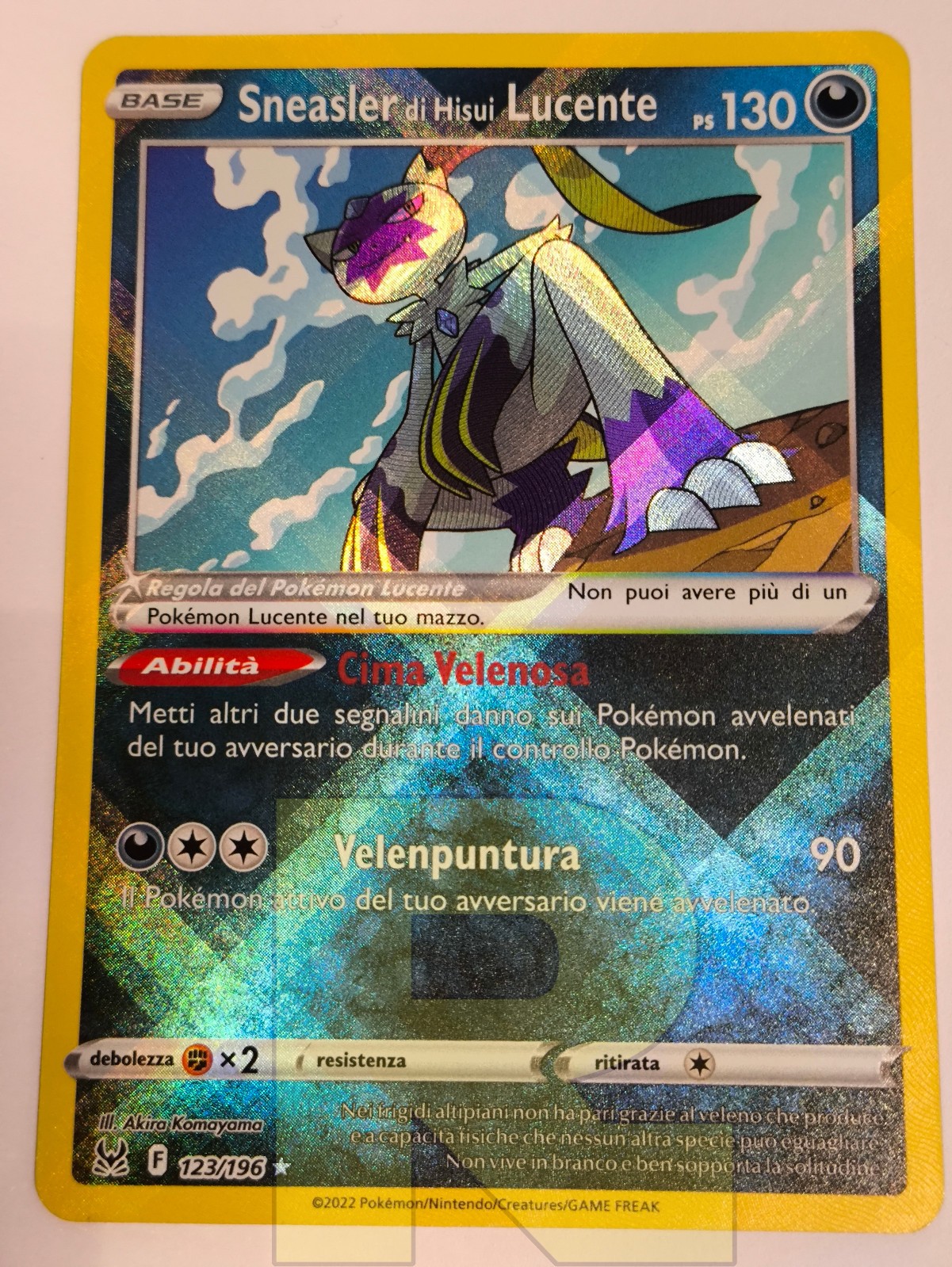 Sneasler by Hisui Shiny® Lost Origin 123/196 Rare Holo Shiny Italian EX+