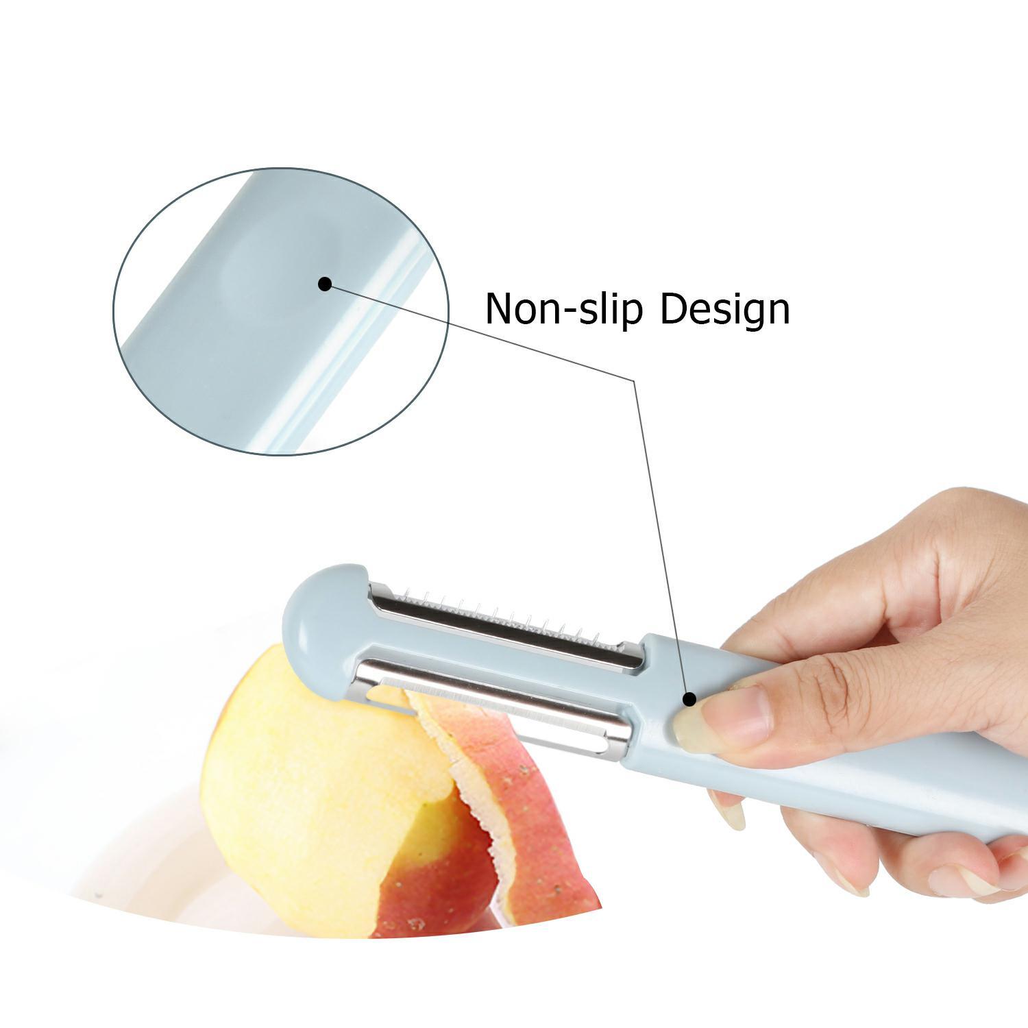 Multi-function Stainless Steel Peeler, Dual Julienne Grater Vegetable and Peeler