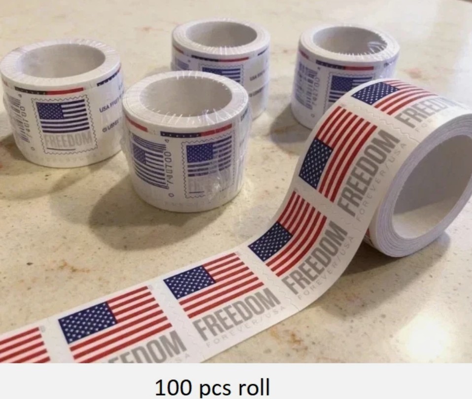 2023 USPS For-ever Flag Stamps (Mint, Never Hinged)-100 Count Roll
