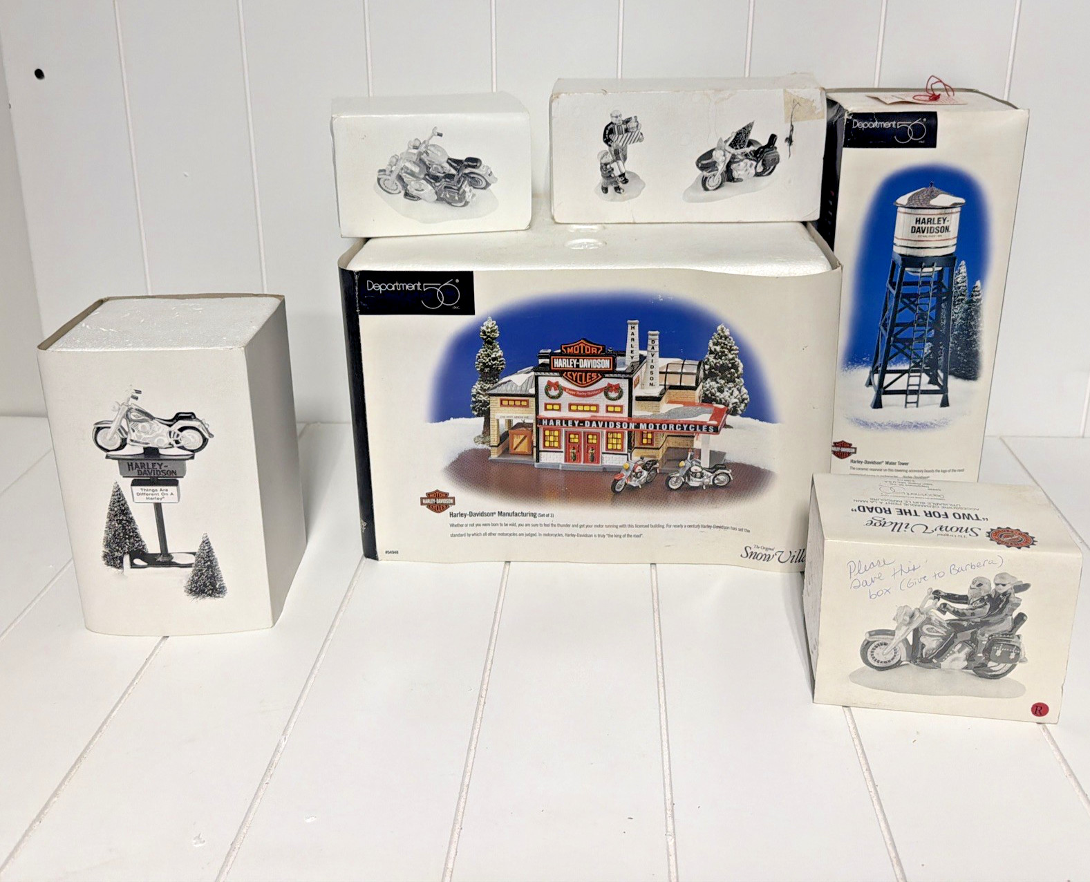 Depart 56 Harley-Davidson Snow Village Manufacturing Plant Lot Bonus Display Pcs