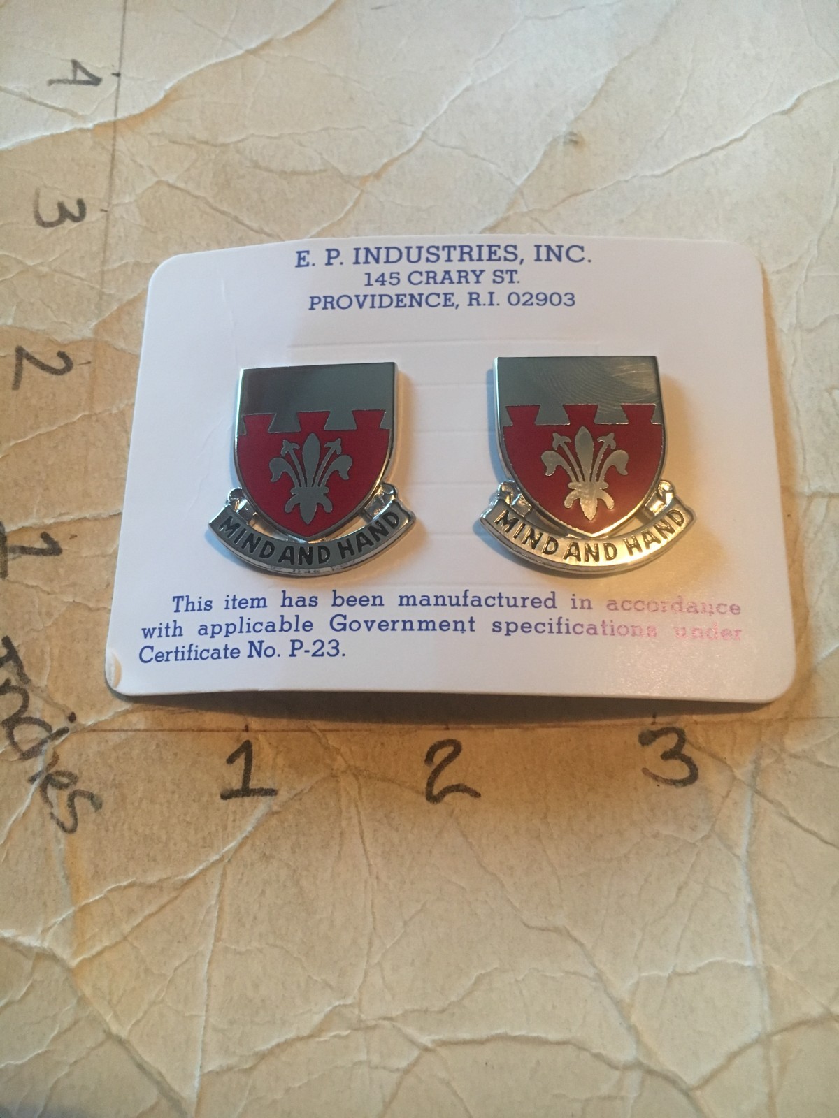 US Army 169th Engineer Battalion , cb – Unit Crest, DI, DUI SET OF 2