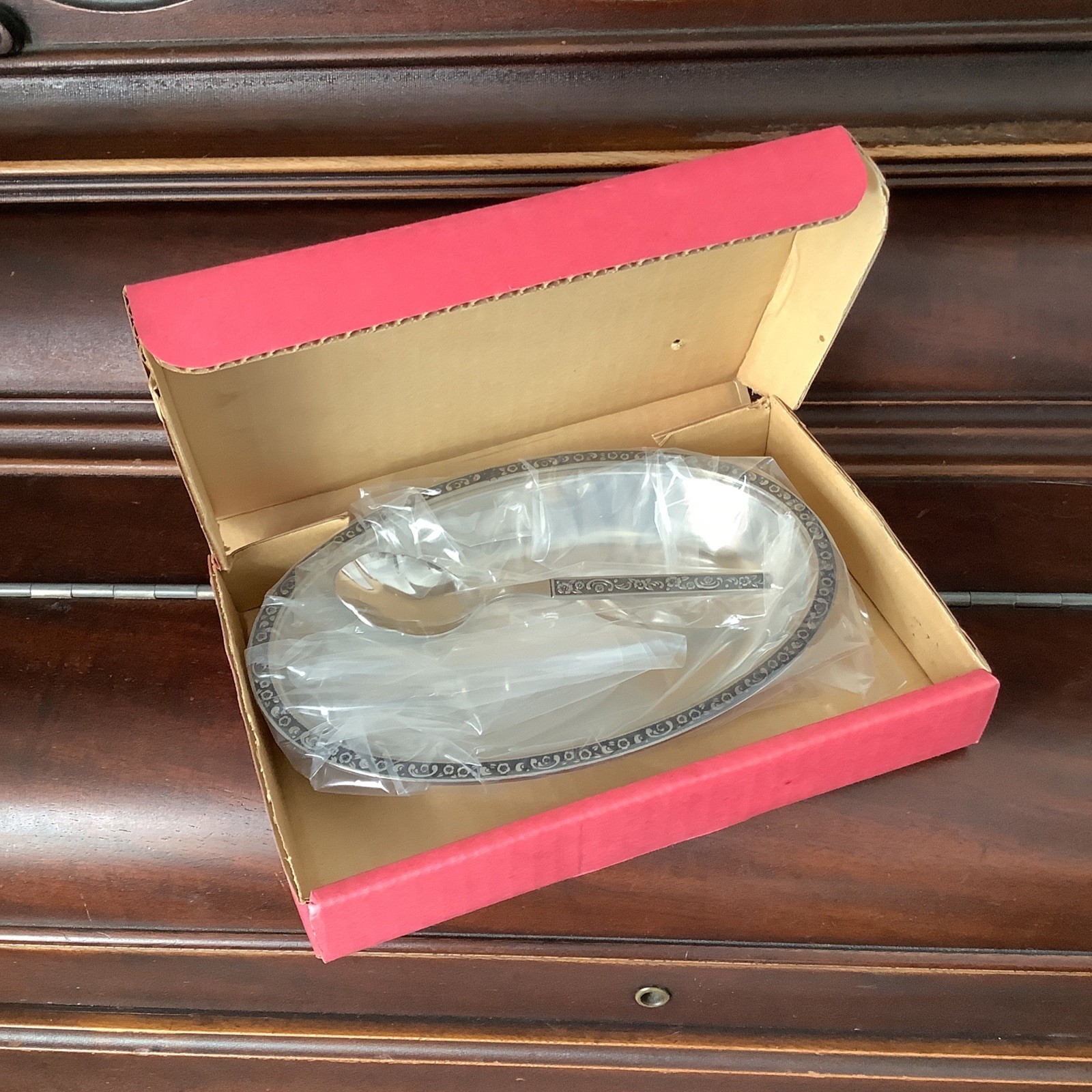 Vtg. ONEIDA Mediterranea ROLL TRAY – Hand Satin-Finished STAINLESS STEEL Japan