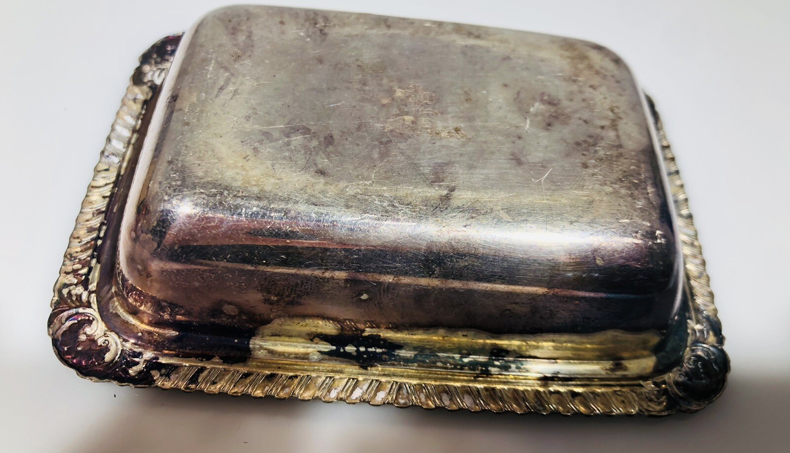 Vintage Silver Plated Rectangular Covered Trinket Box
