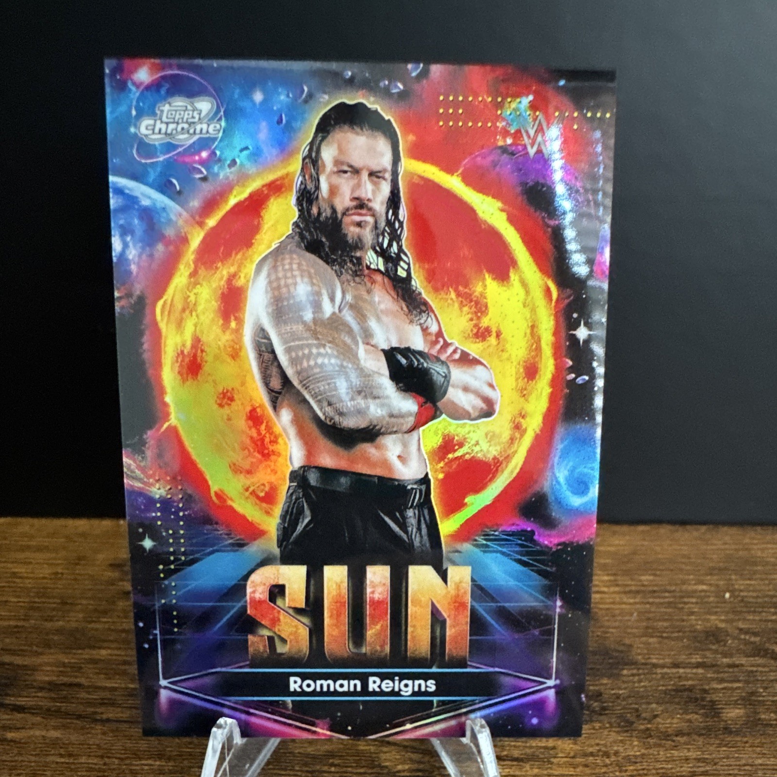 Topps Chrome WWE 2023 Roman Reigns Sun Insert Card #PPS-6 Raw English
