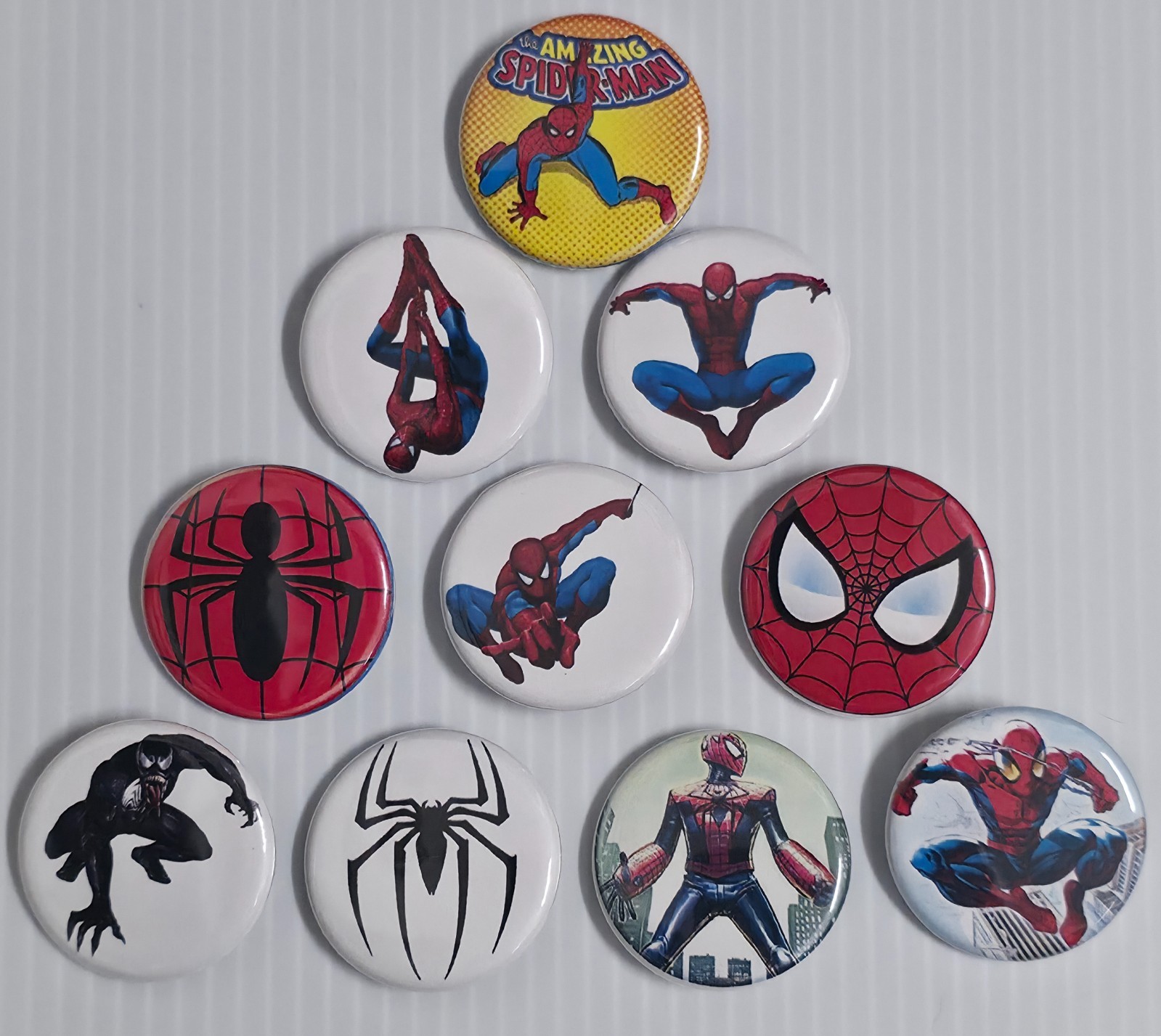 Spiderman 10 Pack 1.25″ Buttons Retro FREE SHIPPING Comic Comedy Retro Movie 2