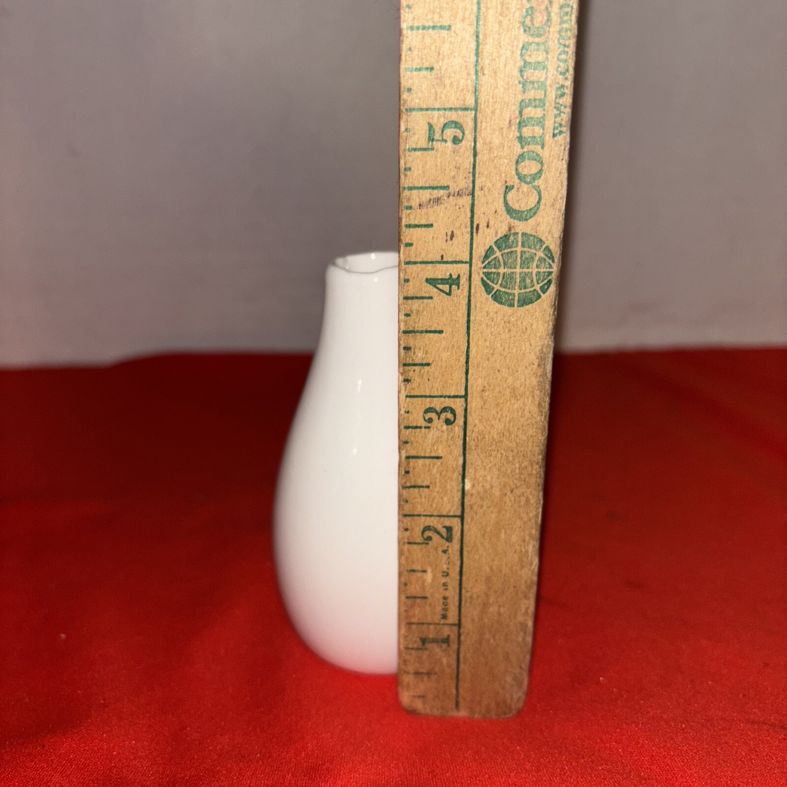 Small Ceramic Earthenware Vase White -4” Tall- Estate Find