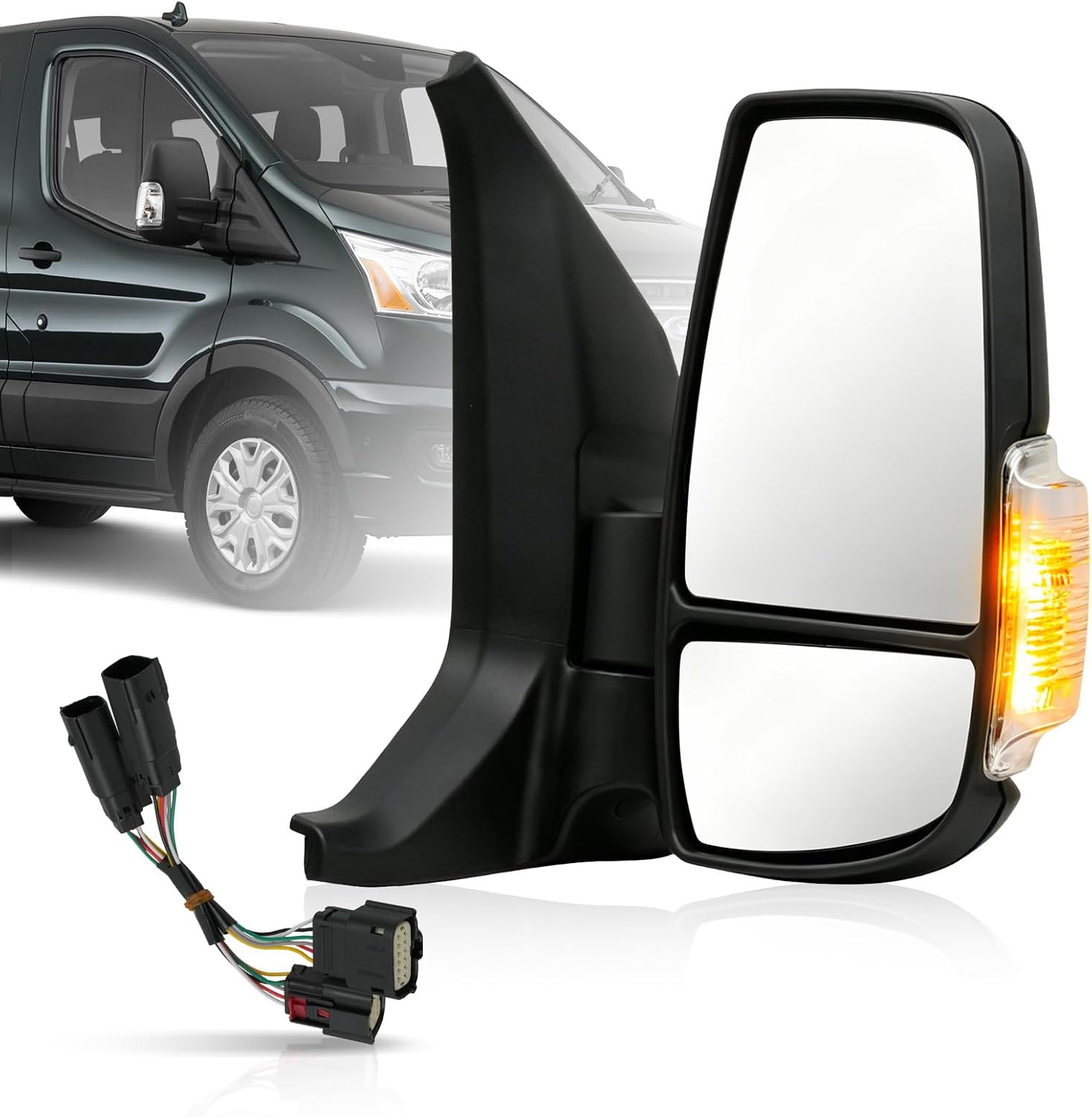 Passenger Side Mirror Compatible with 2015-2025 Ford Transit 150 250 350 350 Hd,