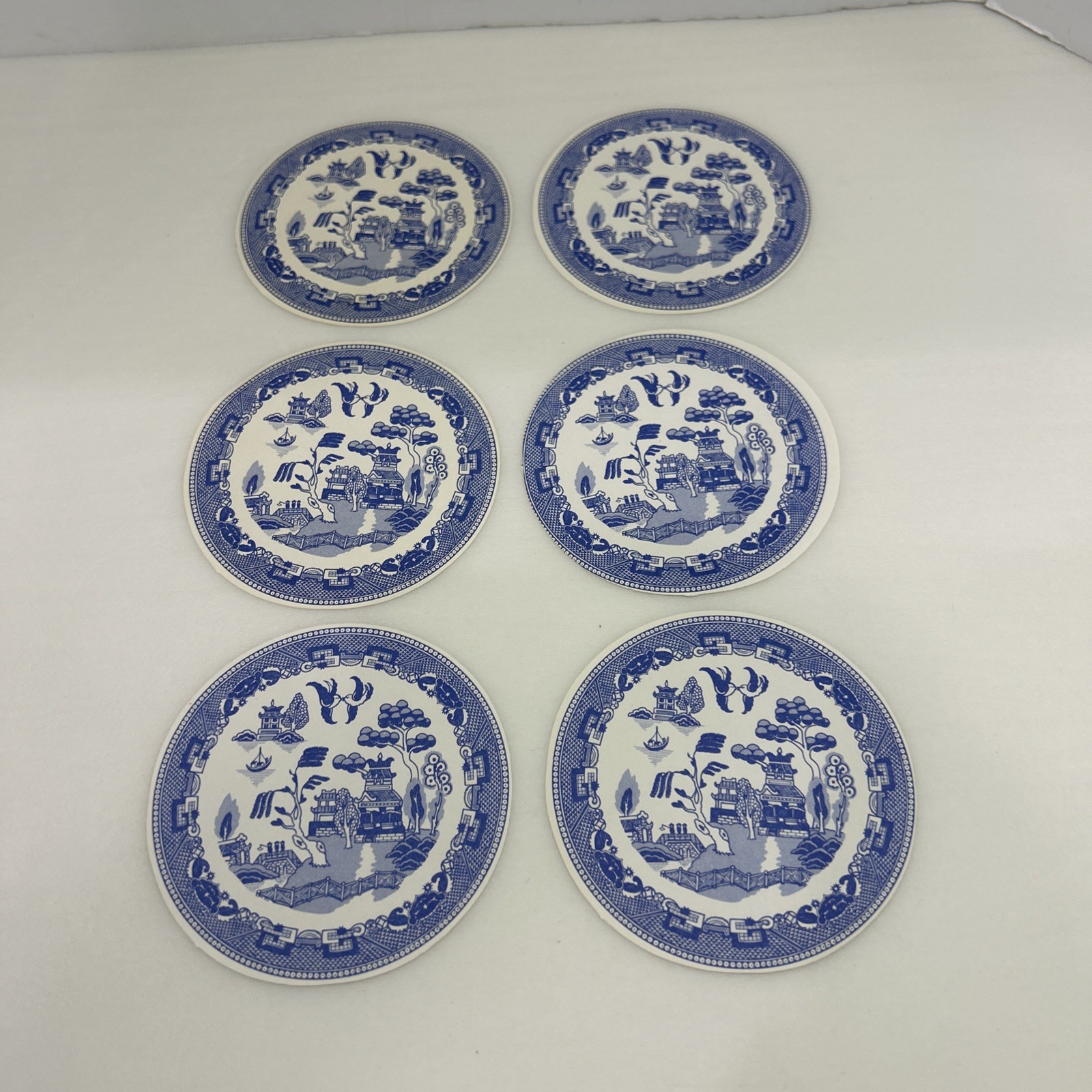 3” Blue Willow Decoupage Paper Circles For Crafts (Glass Coaster Egg) Set Of 6