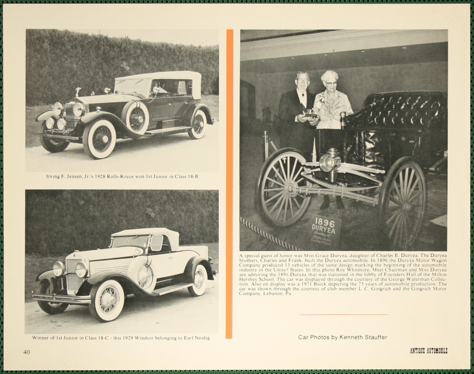 AACA Antique Auto Eastern Meet Highlights Hershey Vintage Pictorial Article 1972