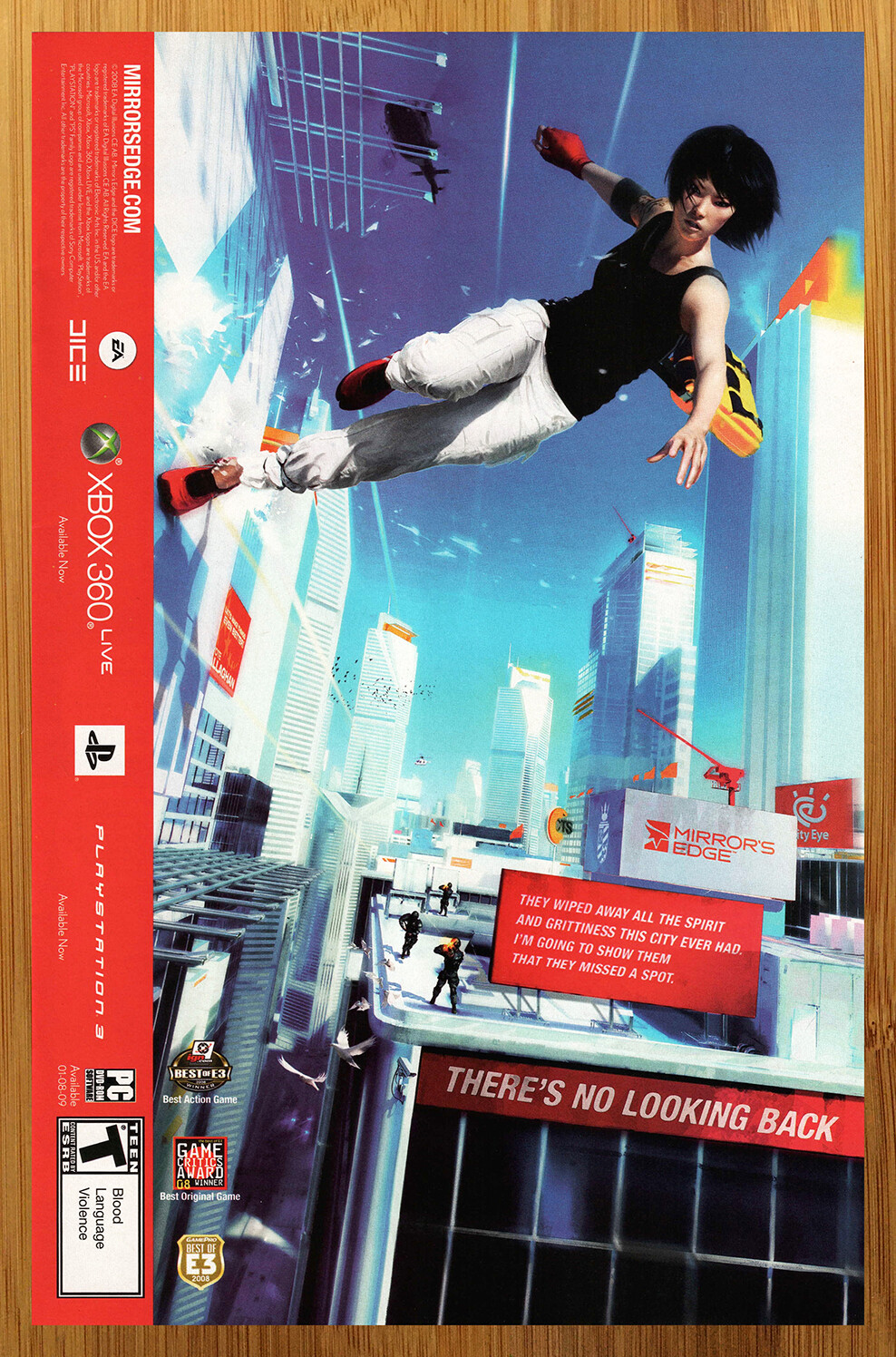 2008 Mirror’s Edge Xbox 360 PS3 Vintage Print Ad/Poster Video Game Promo Art