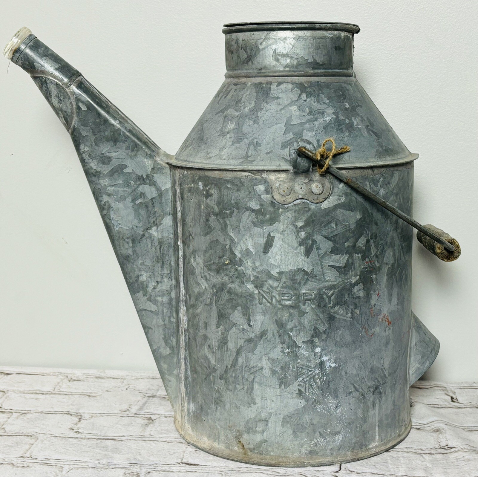 Northern Pacific Railway NPRY Stamped Watering Can 14” Galvanized VTG