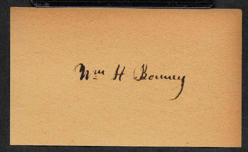 Billy The Kid Autograph Reprint On Original Period 1870s 3×5 Card Cowboy