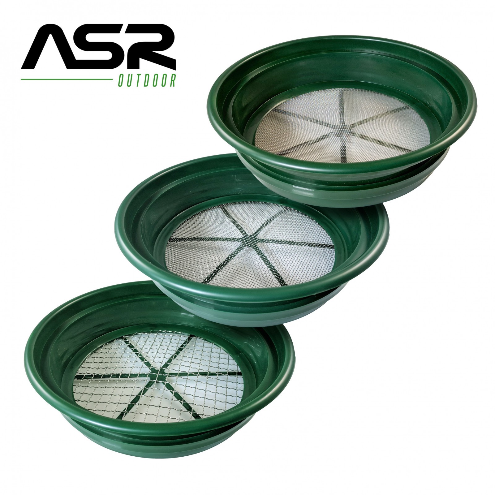 ASR Outdoor Gold Panning Classifiers Set Sifter Coarse Combo (1/2, 1/8, 1/12 in)