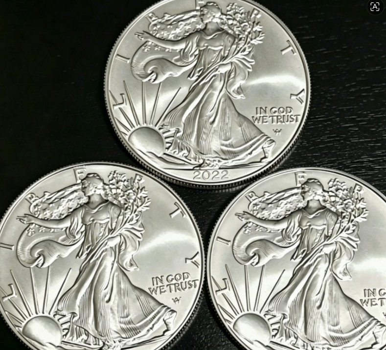 Lot of 3 U.S .999 2022 -1- 0 Z American Eagle C.0.i.n(0.999999 Purity)