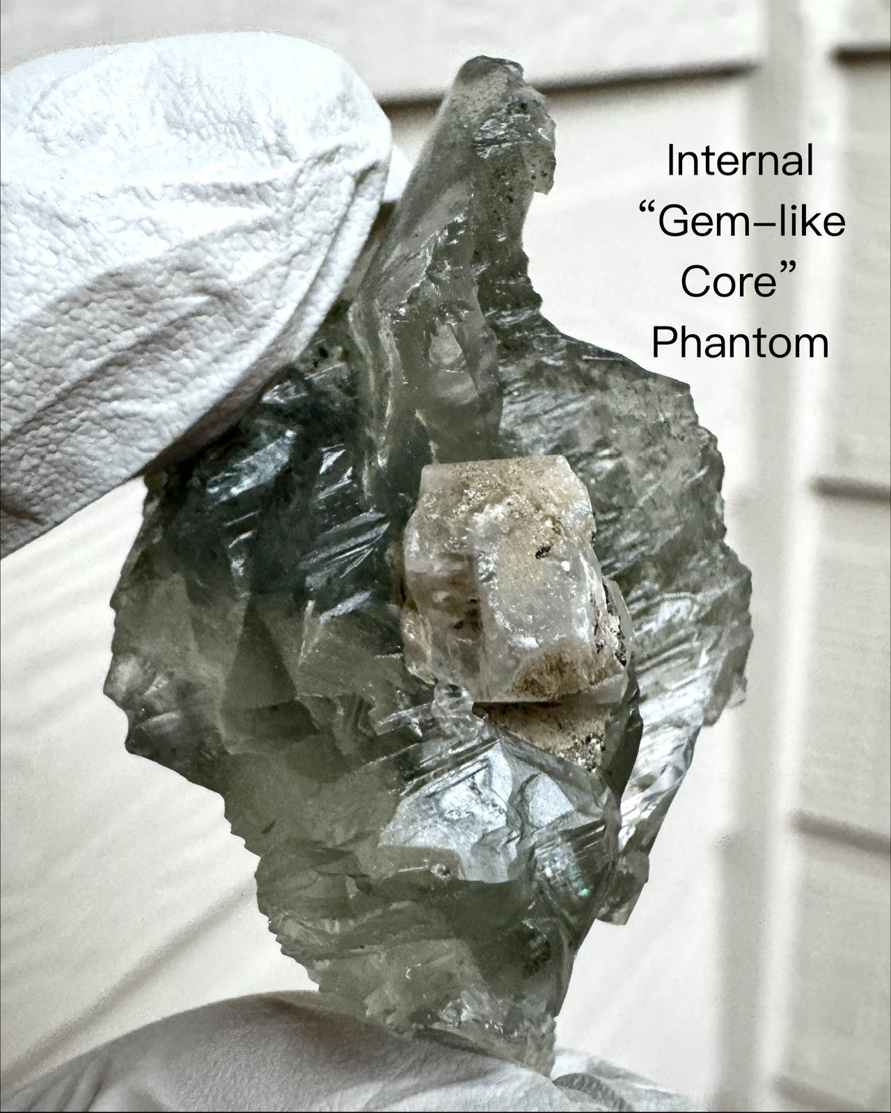 “Leaf Gem” Natural Ganesh Himalayan Chlorite Quartz with Calcite Crystal Nepal
