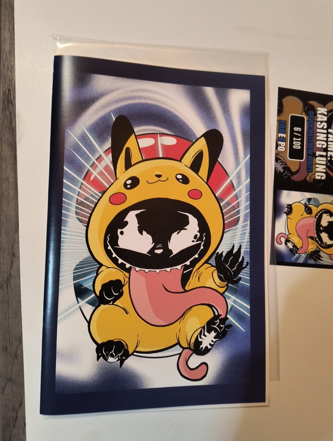 Fame Kasing Lung 1 Dallas Fan Expo PIKACHU Comic VENOMIZED VARIANT COA Labubu
