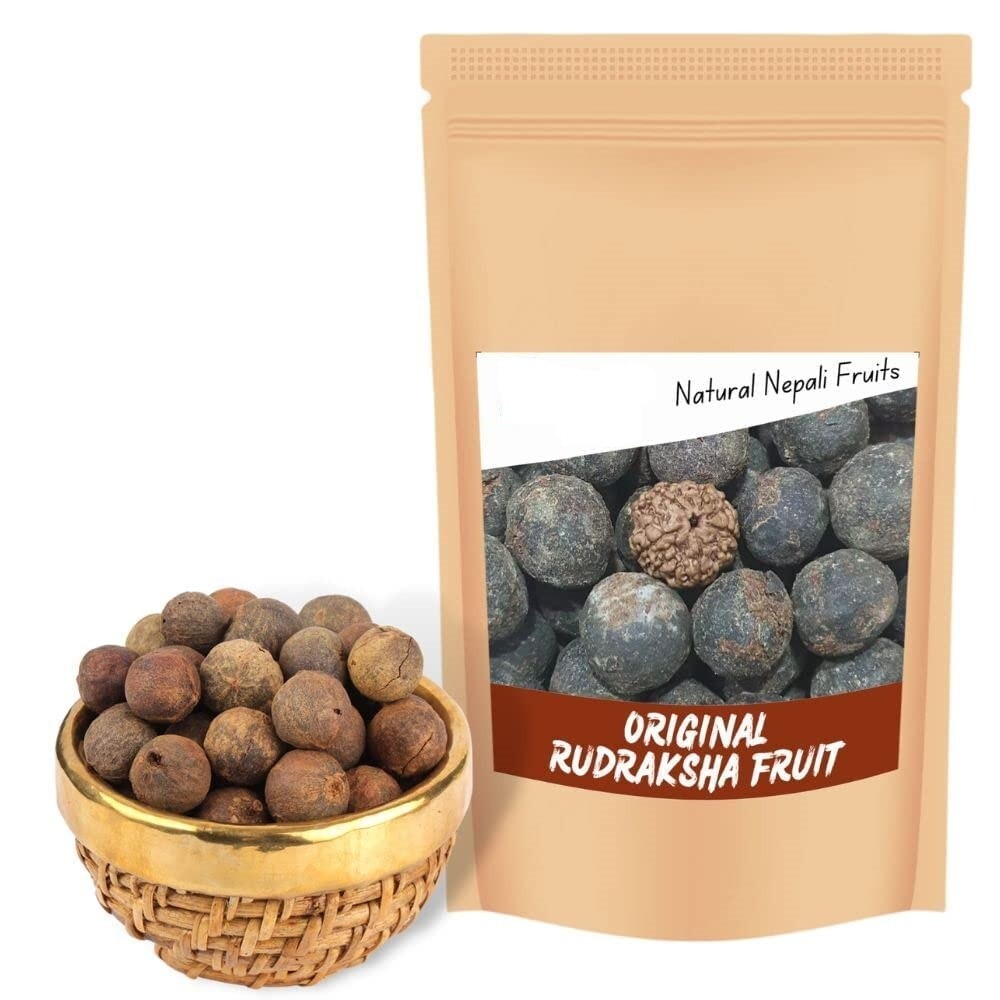 108 Beads Natural Rudraksha Fruit Nepali Original Rudraksh Beads with Shell