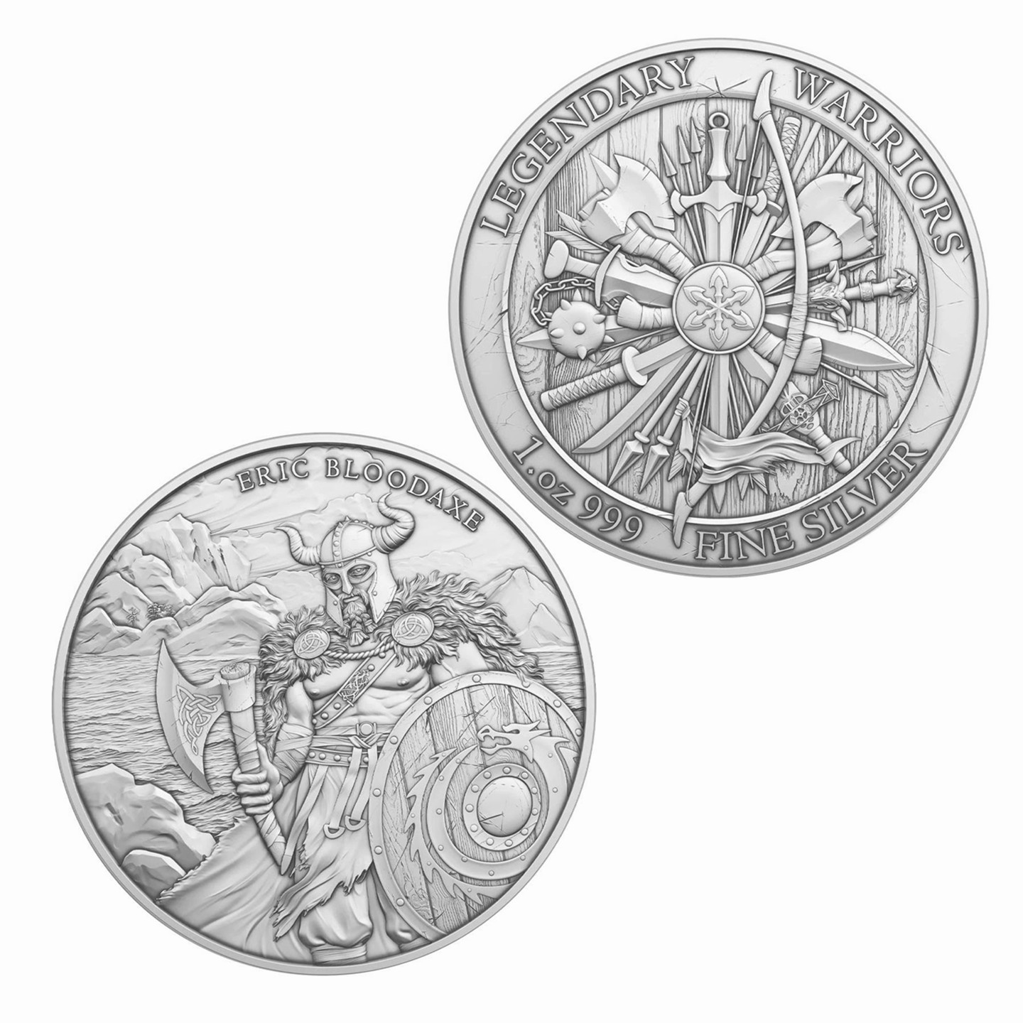 Silver 1 oz Legendary Warriors: Eric Bloodaxe Round BU