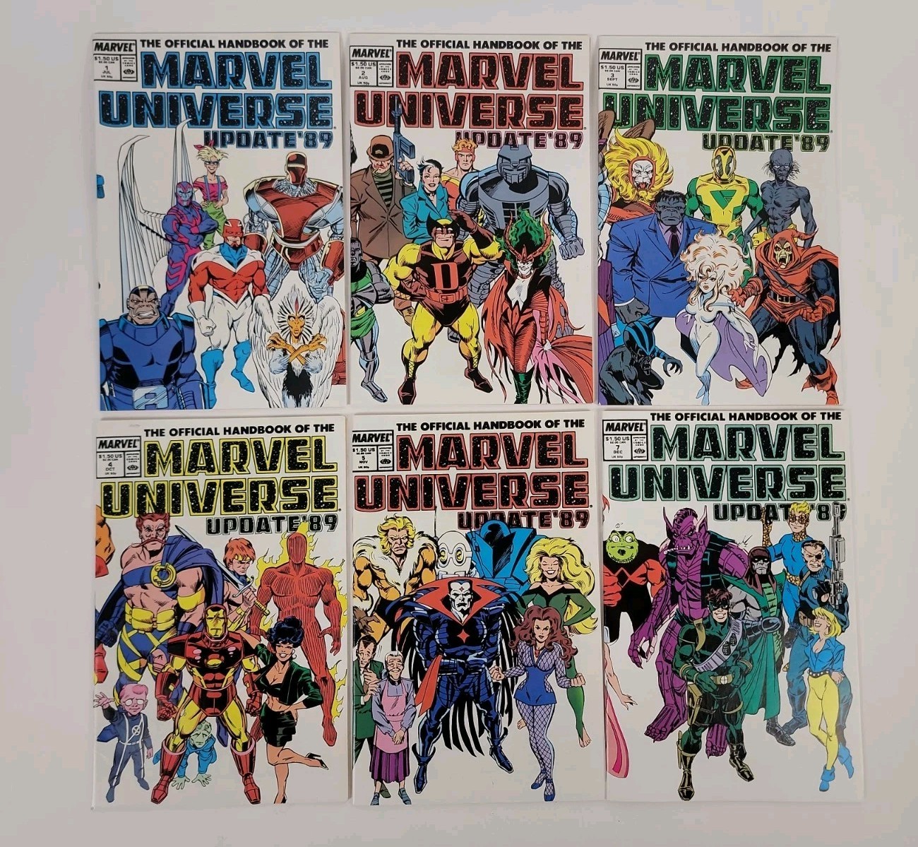 Official Handbook of the Marvel Universe: Update ’89 #s 1 ,2, 3 ,4, 5, 7