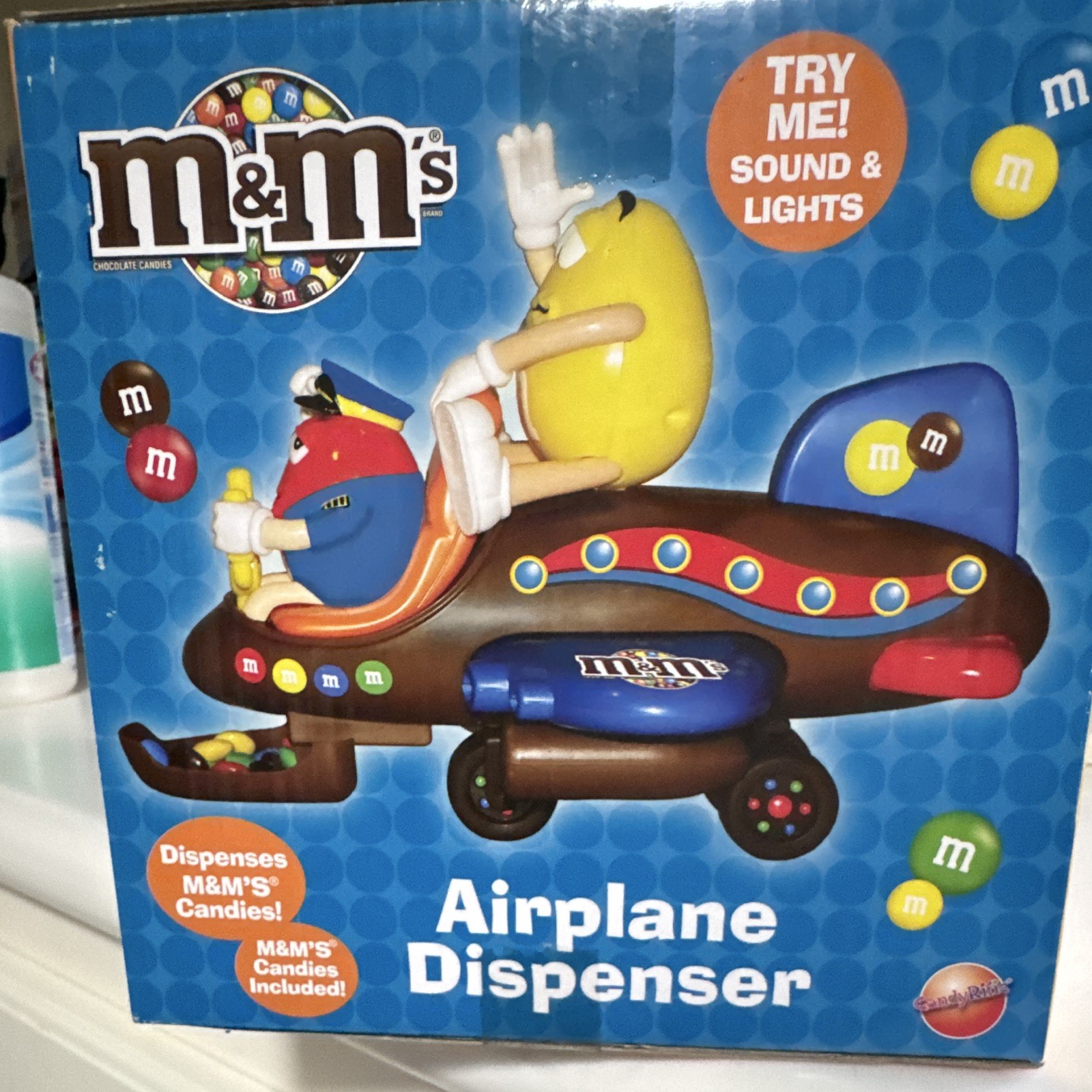 M&M’s Multicolor Airplane Candy Dispenser Toy with Sound & Lights