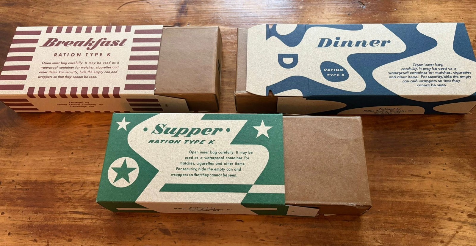 Complete Edible Late War Morale K Ration -Your Choice Breakfast Dinner or Supper