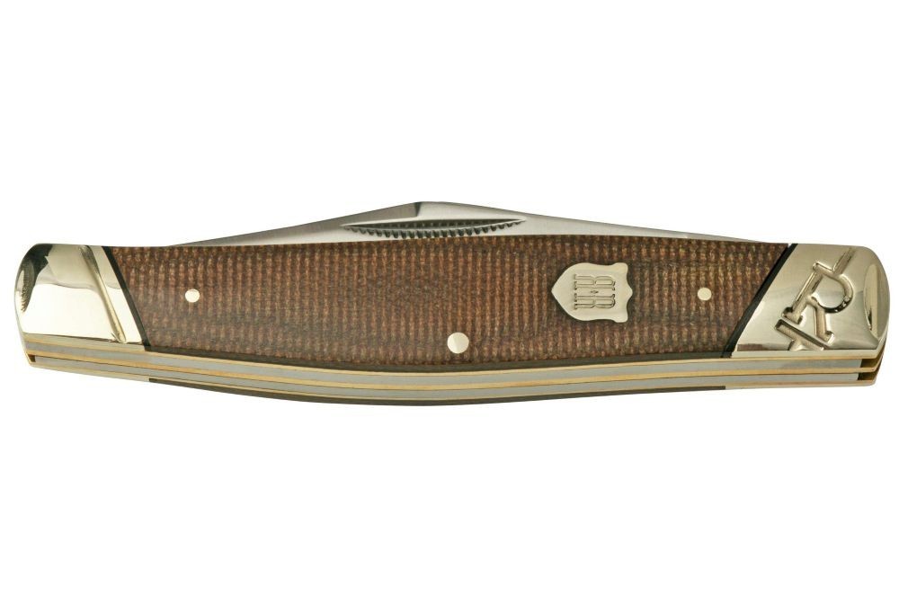 Rough Ryder Large 4.5″ Stockman Folding Pocket Knife, Burlap Micarta, New in Box