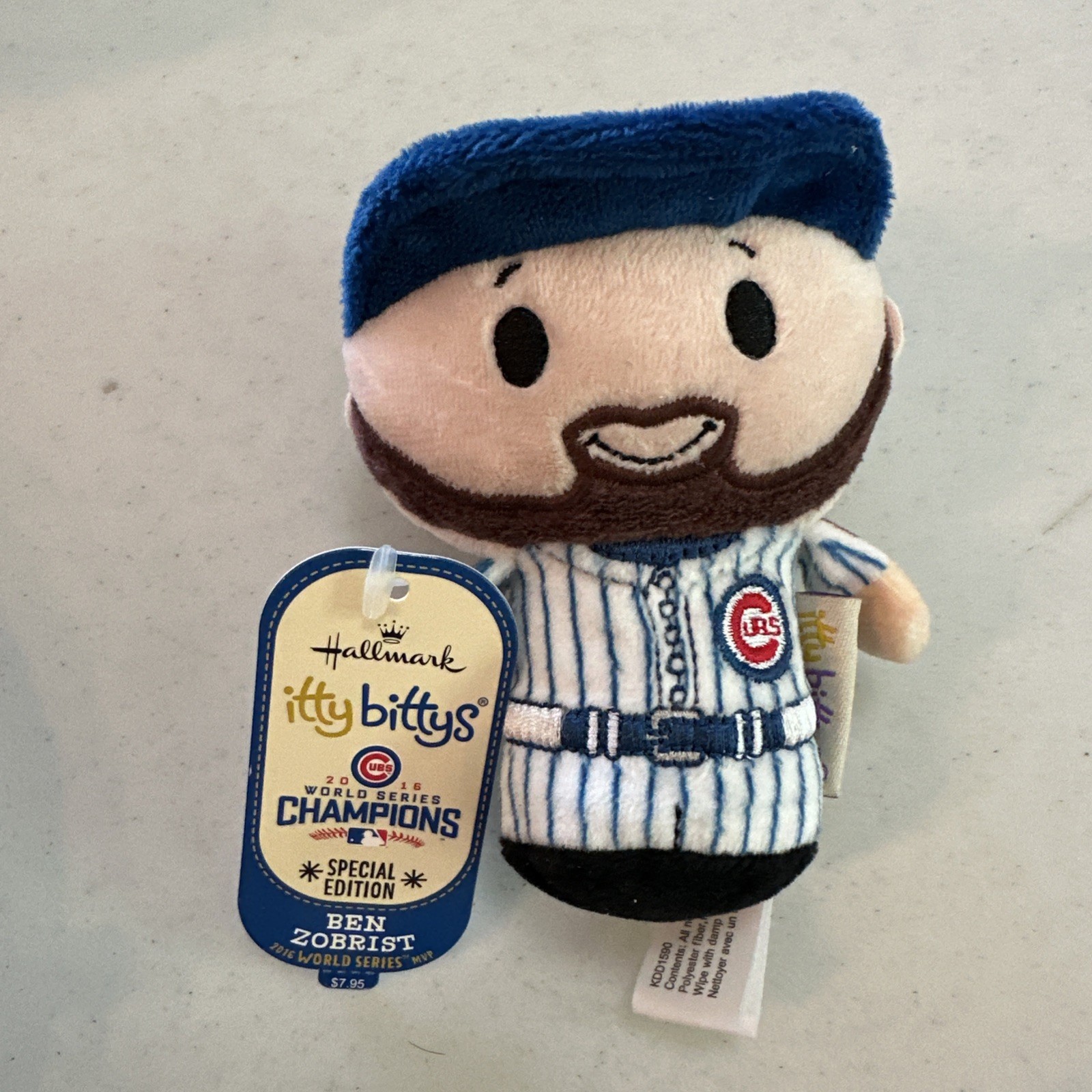 Hallmark Itty Bitty Bittys BEN ZOBRIST 2016 World Series MVP Chicago Cubs MLB SE